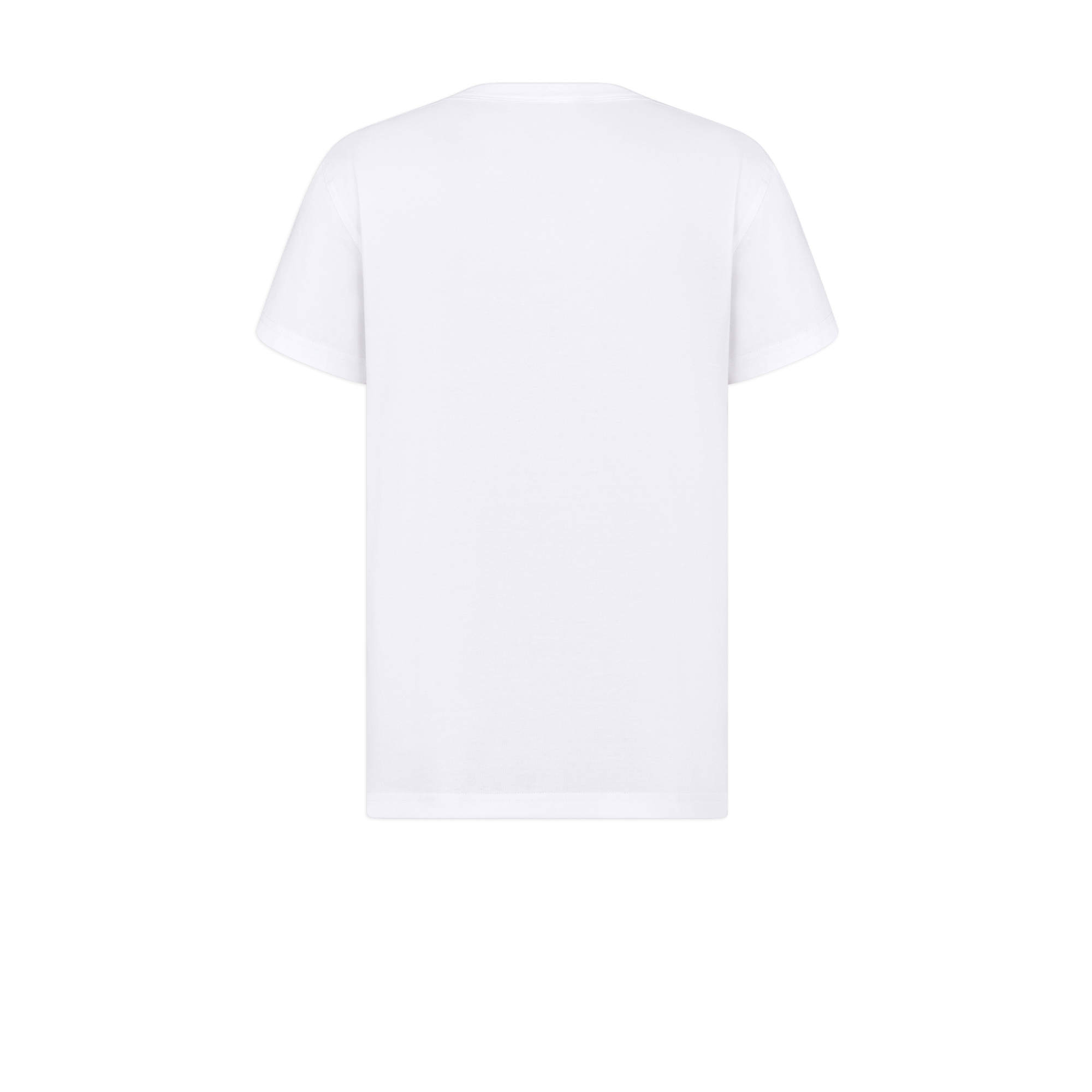 Dior 리본 티셔츠, 레귤러 핏 화이트 코튼 저지 E08