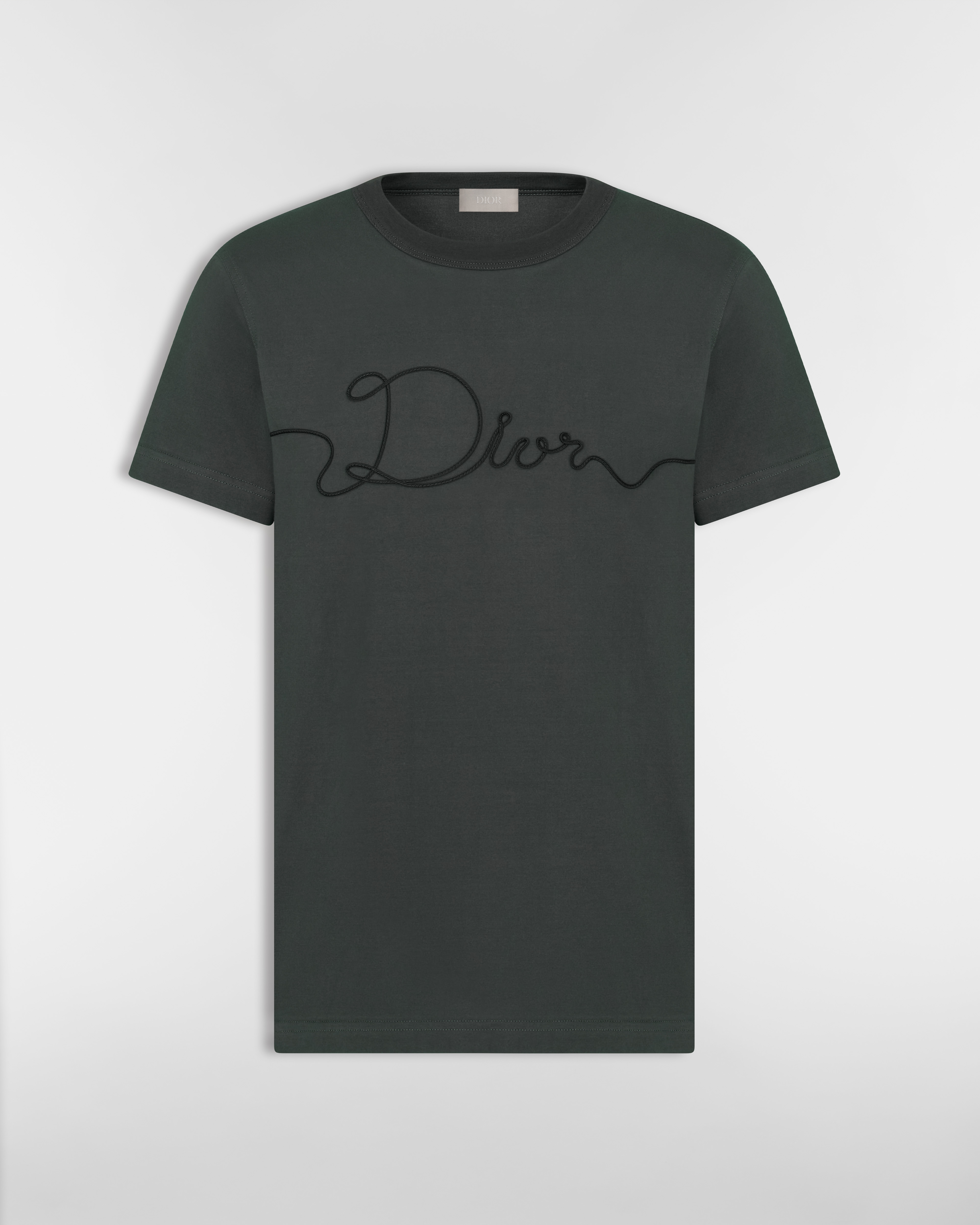 T-shirt Dior Ribbon, coupe regular Jersey de coton gris foncé E01