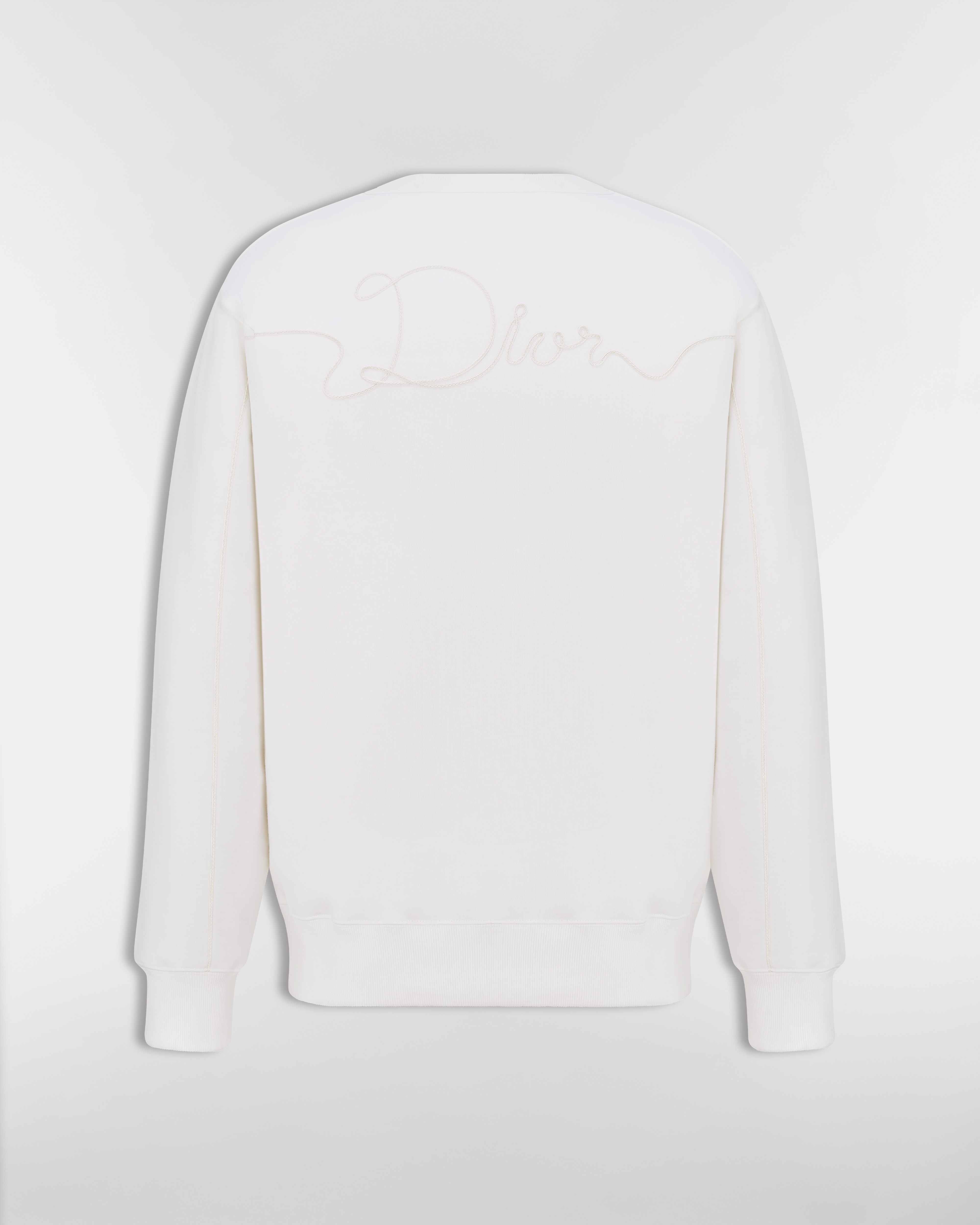 Dior Ribbon Sweatshirt White Cotton Fleece E08