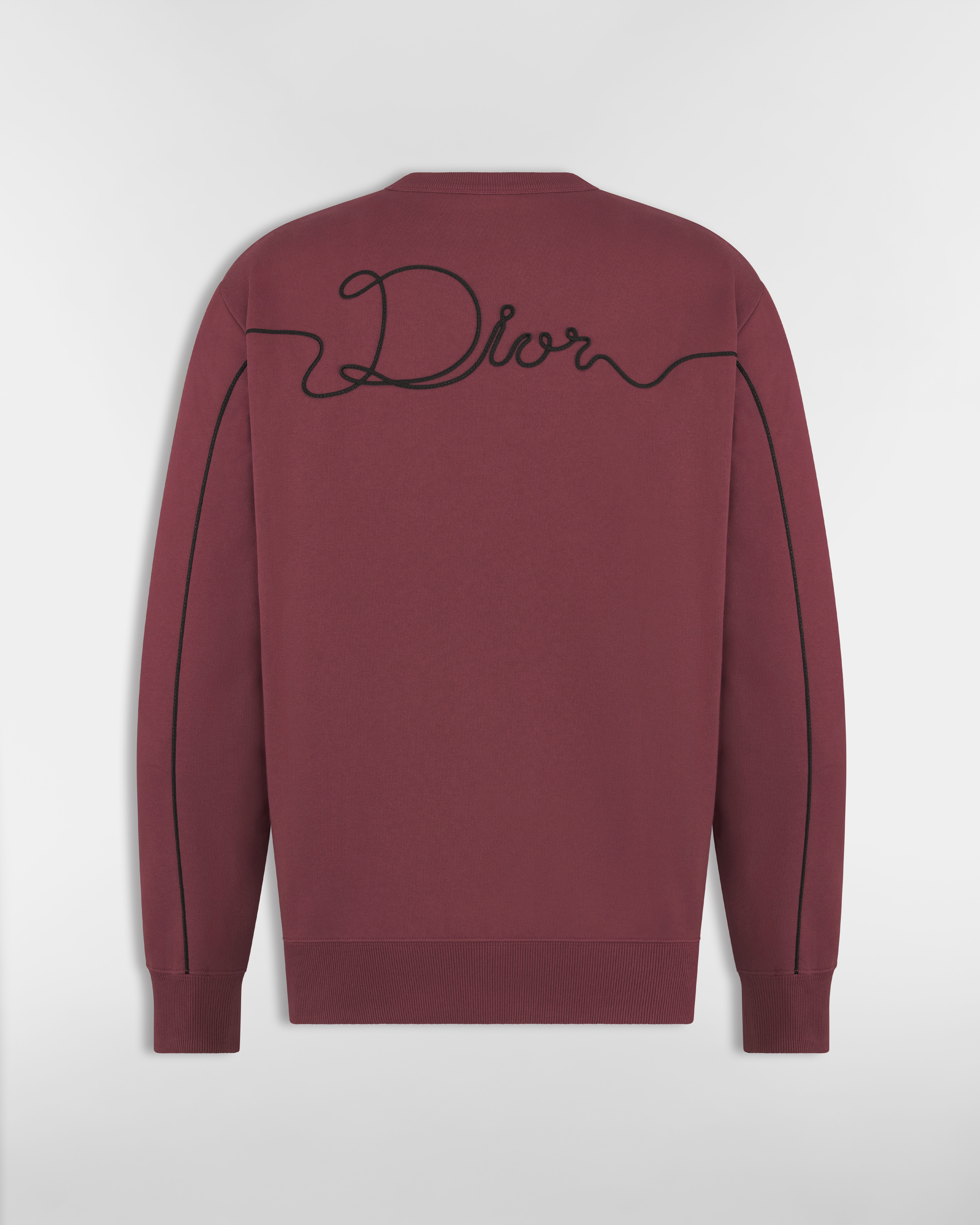 Sudadera Dior Ribbon Felpa de algodón borgoña E08