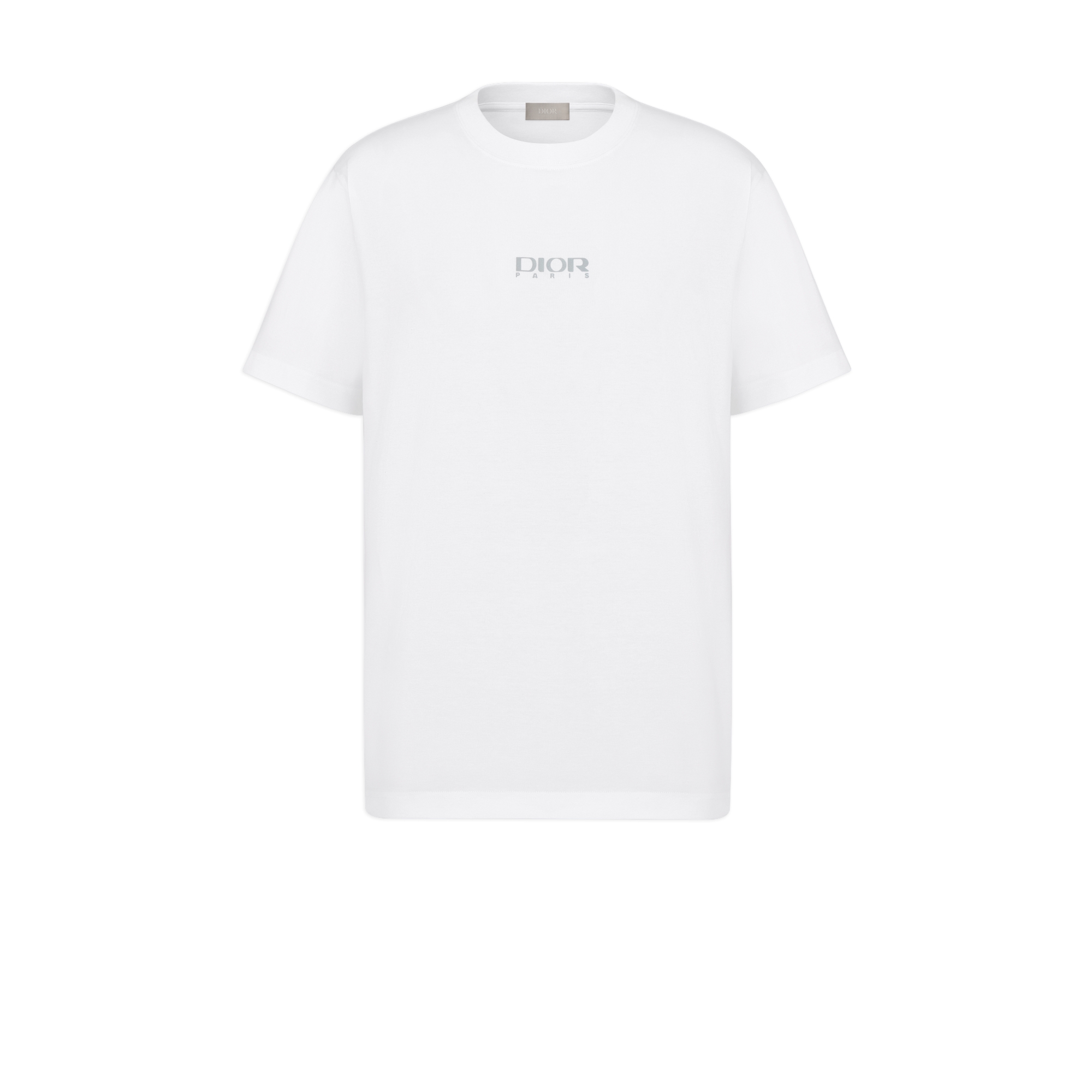 DIOR AND DESCENTE T-Shirt, Relaxed Fit White Cotton Jersey E01