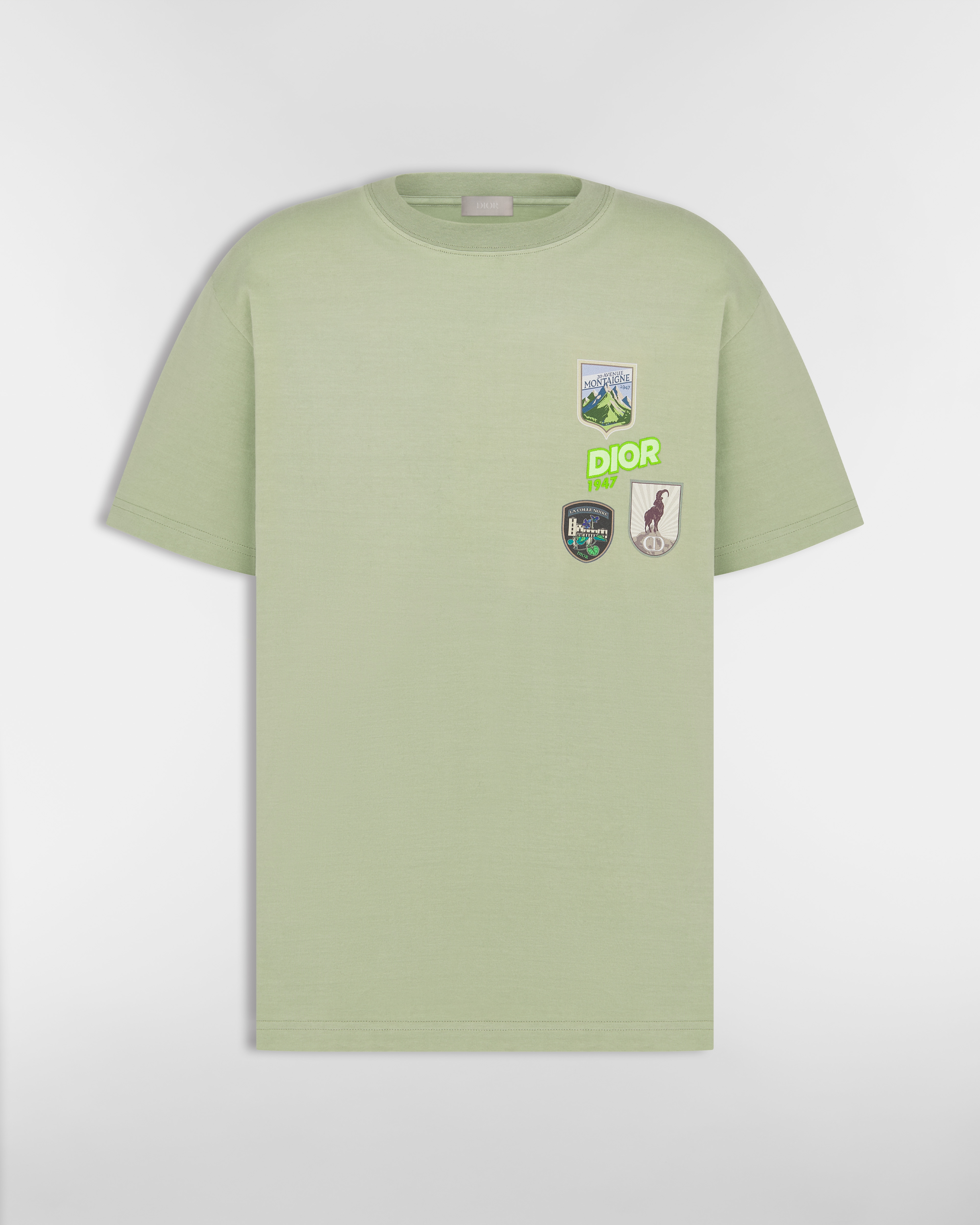 Dior Mountain T-Shirt, Relaxed Fit Khaki Cotton Jersey E01