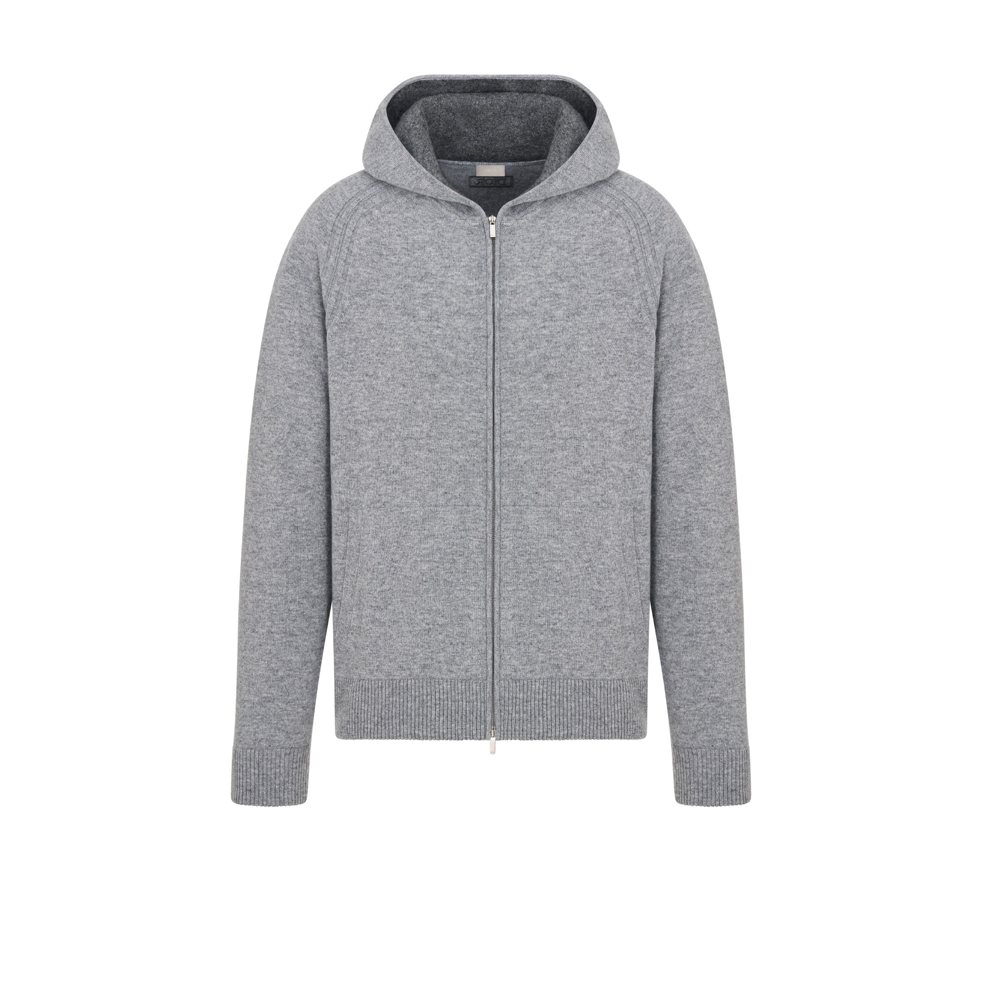 Dior Icons Hooded Sweatshirt Gray Cashmere Jersey E01