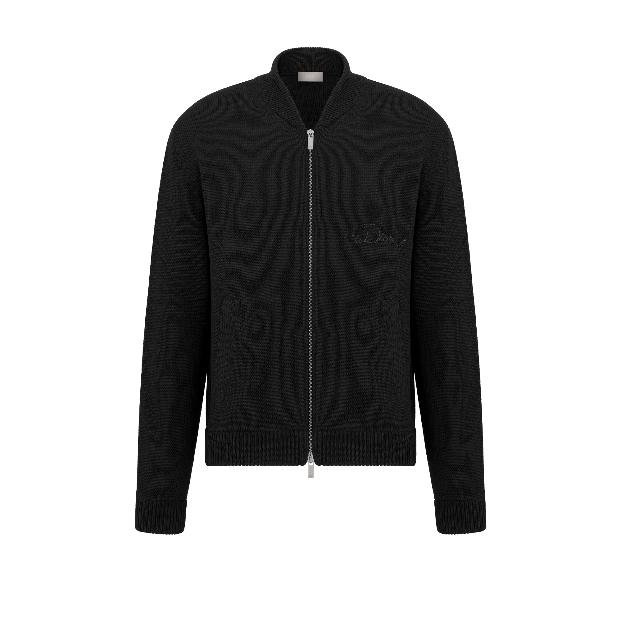 Dior Ribbon Blouson Jacket Black Wool Jersey E01
