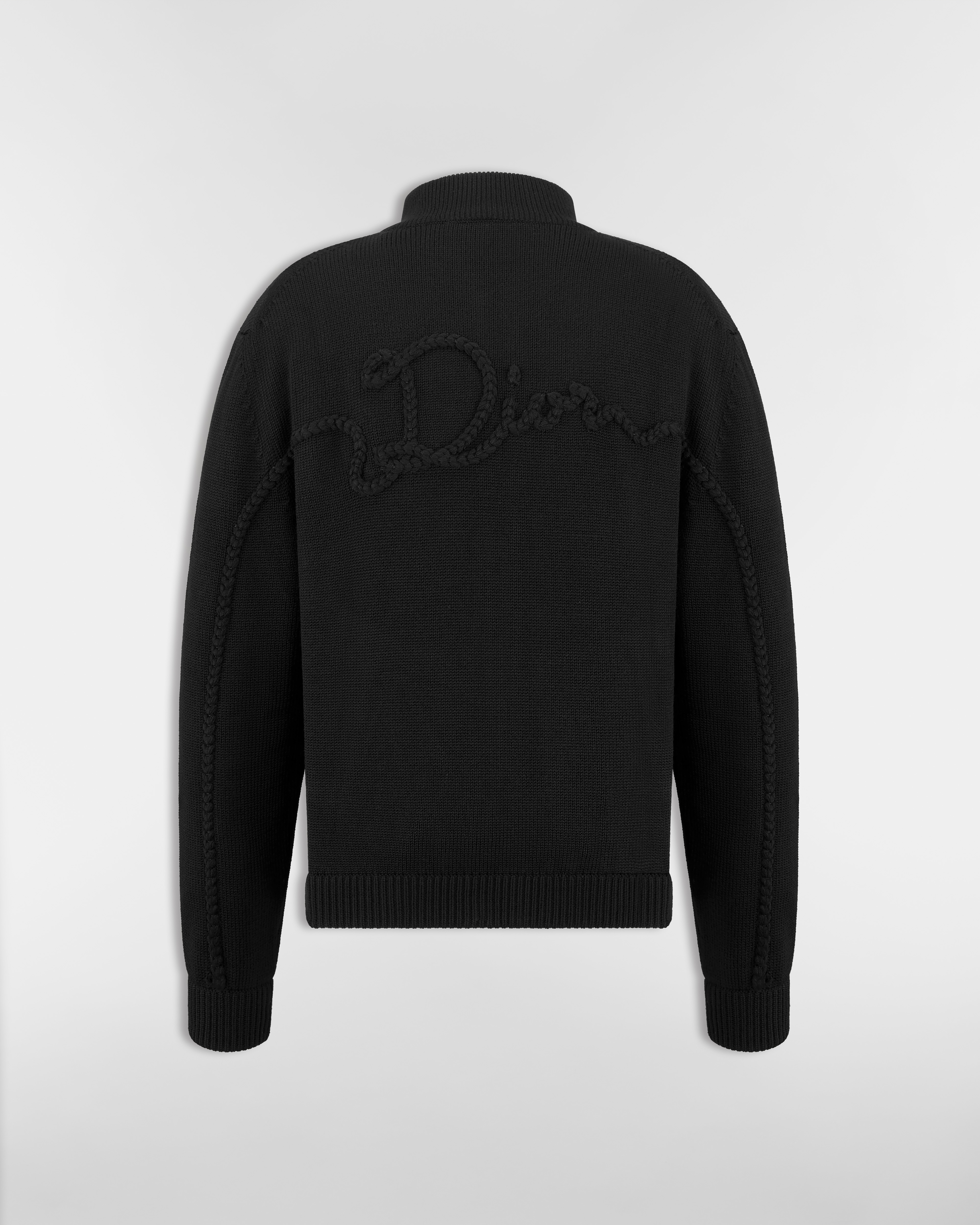 Dior Ribbon Blouson Jacket Black Wool Jersey E08