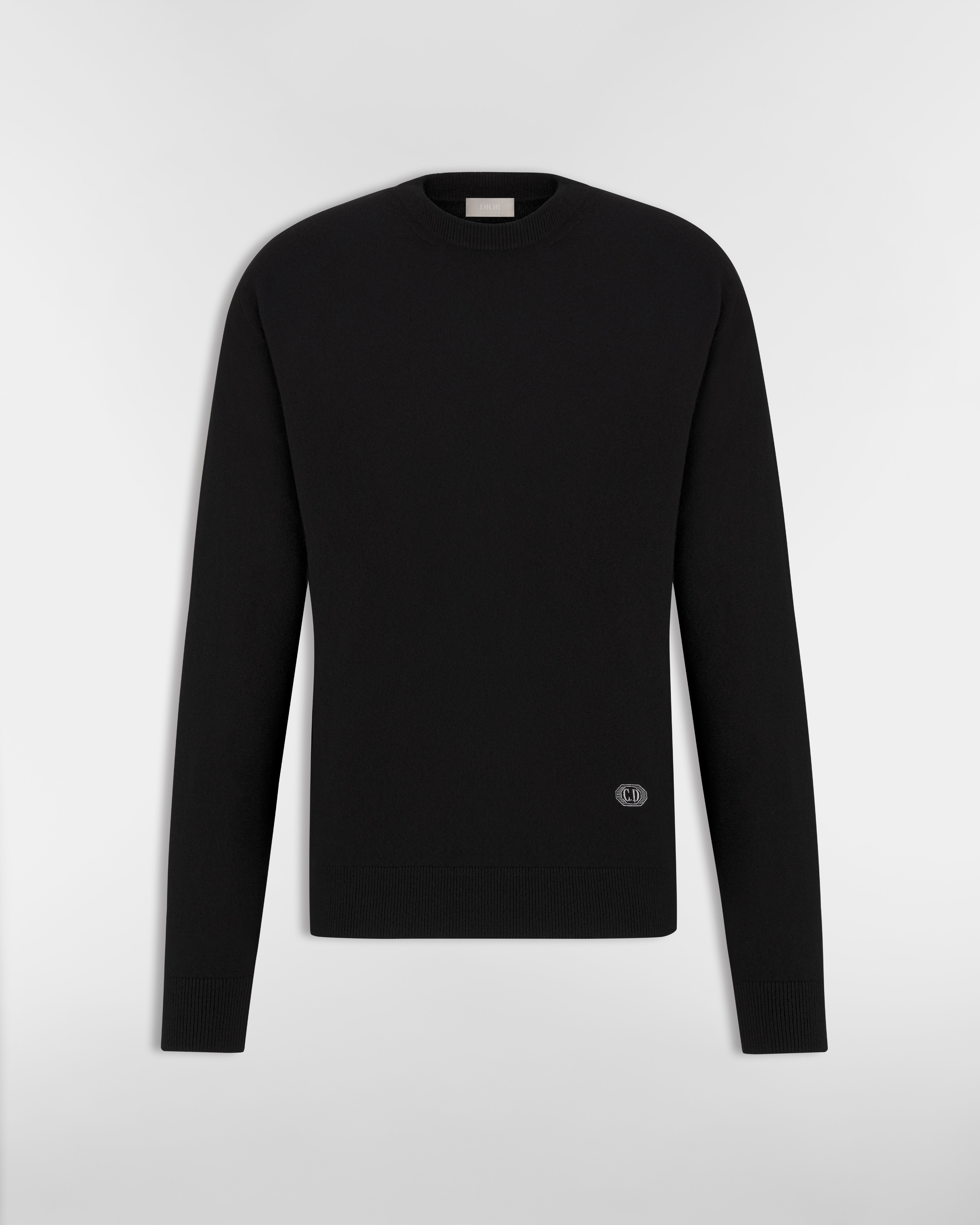CD Box Sweater Black Wool and Cashmere Jersey E01