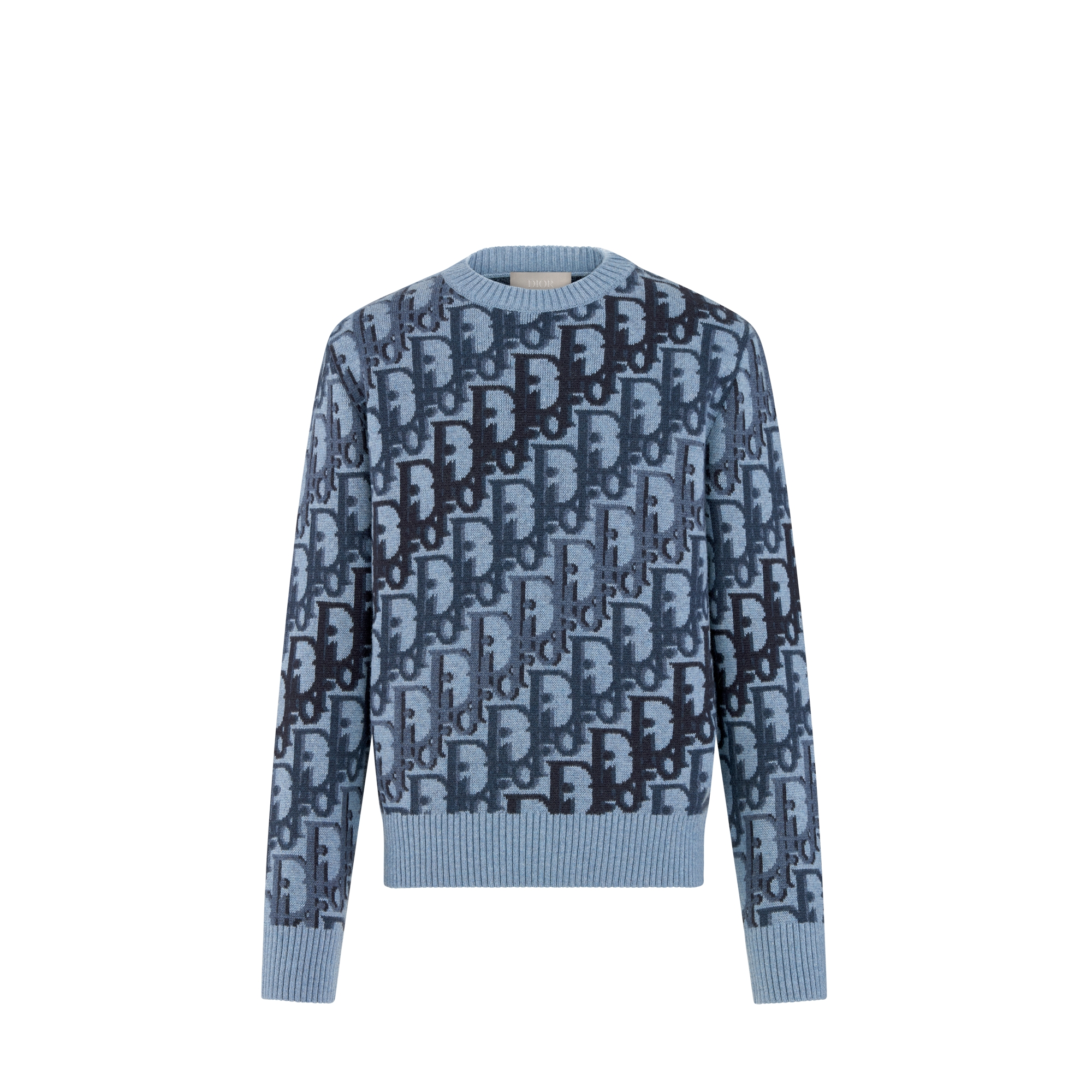 ディオール　クルーネックセーター　グレー Dior Oblique Sweater Gray Wool Jacquard | DIOR