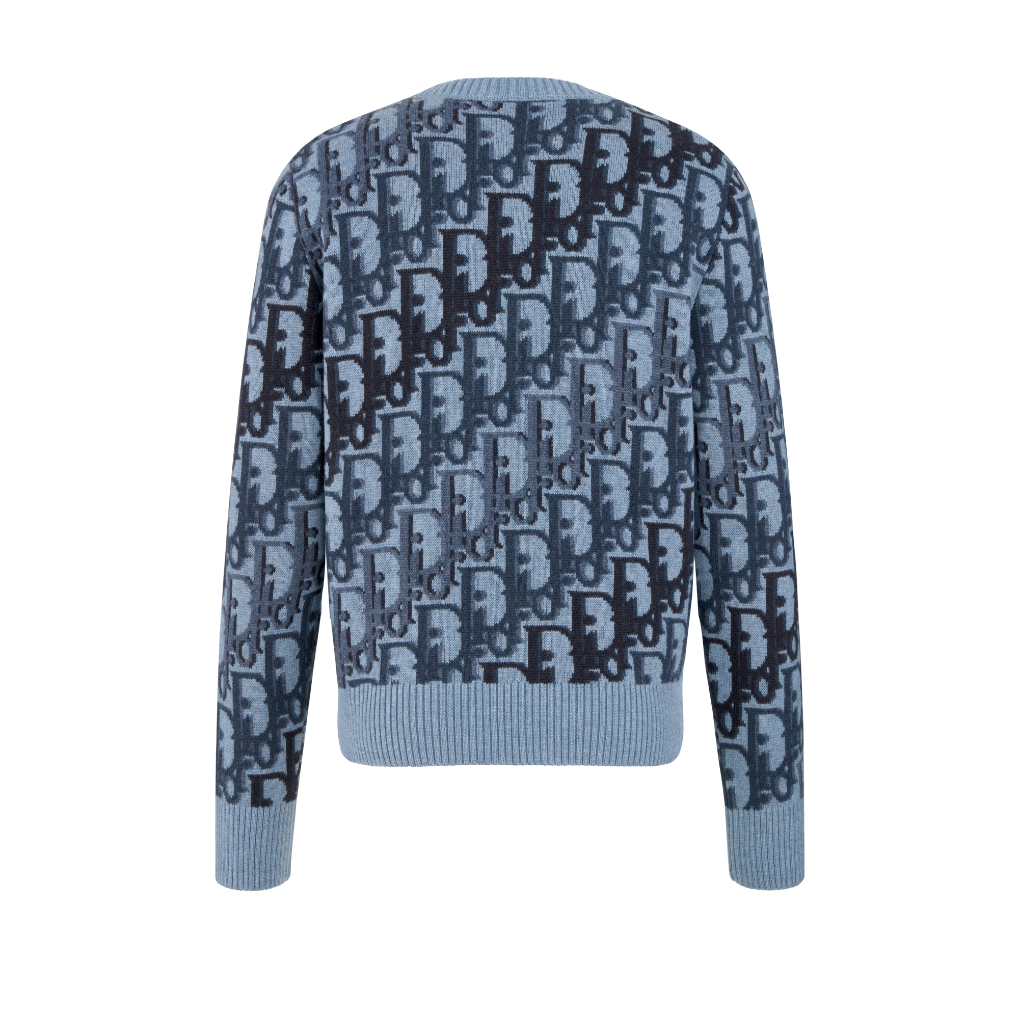 Dior Oblique Sweater Blue Wool Jacquard E08