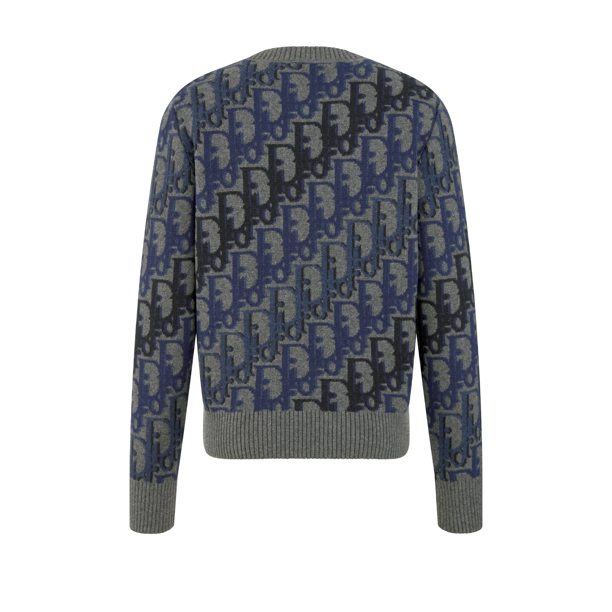 Pull Dior Oblique Jacquard de laine grise E08