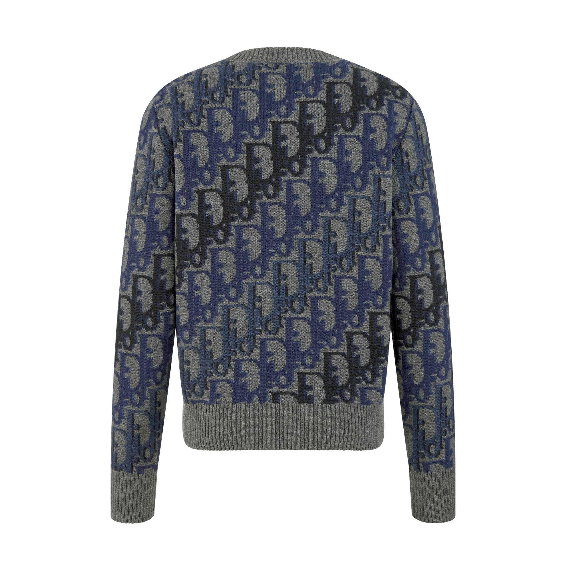 Dior Oblique Sweater Gray Wool Jacquard E08