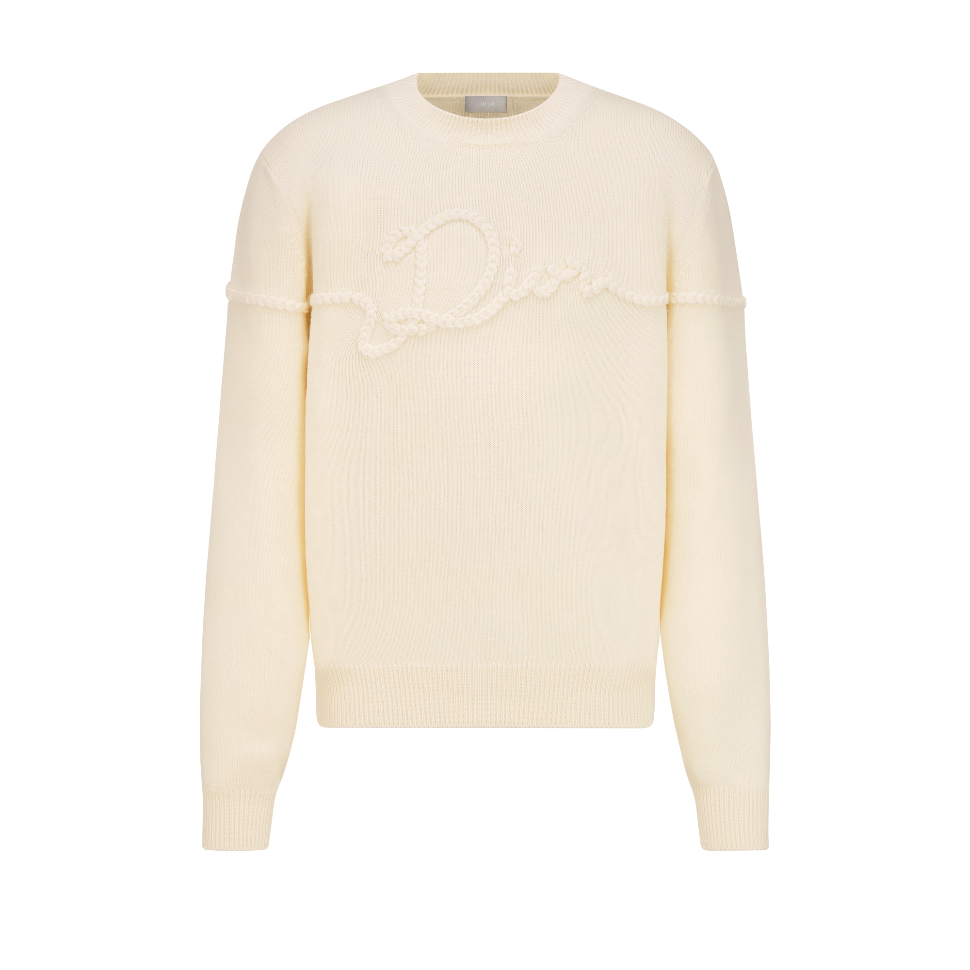 Pull Dior Ribbon Jersey de laine blanche E01