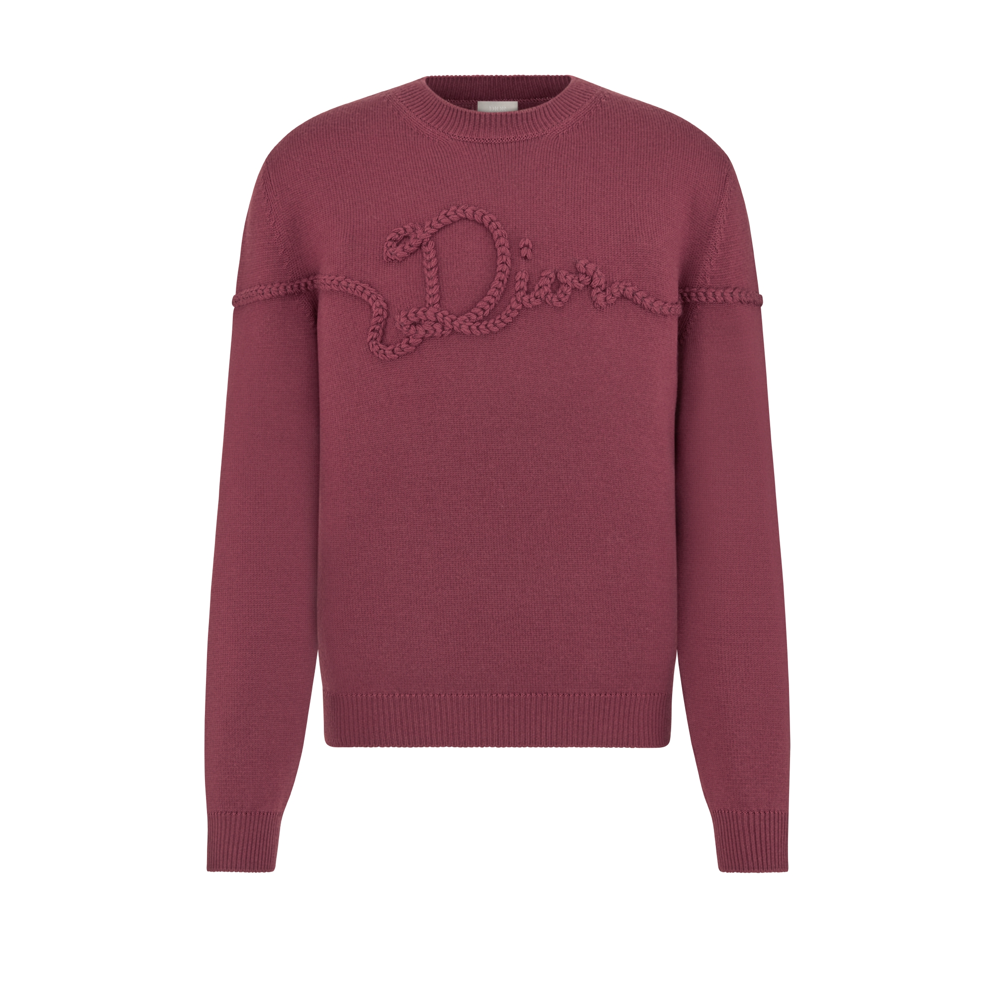 Dior Ribbon Sweater Burgundy Wool Jersey E01