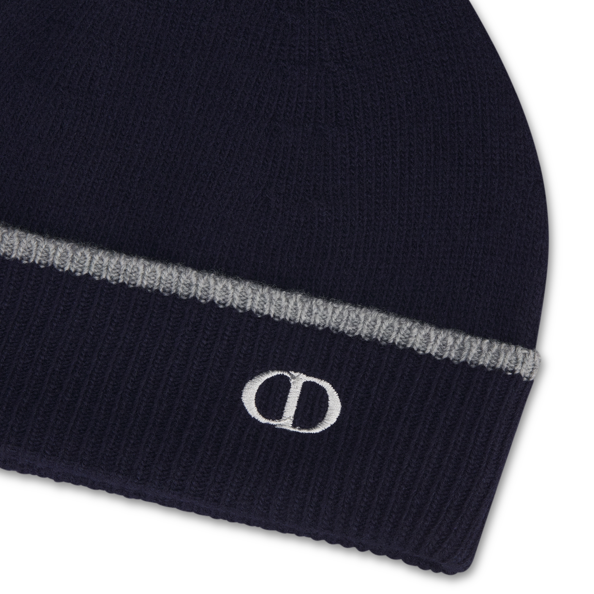 Bonnet CD Icon Maille de laine et cachemire bleu foncé E09