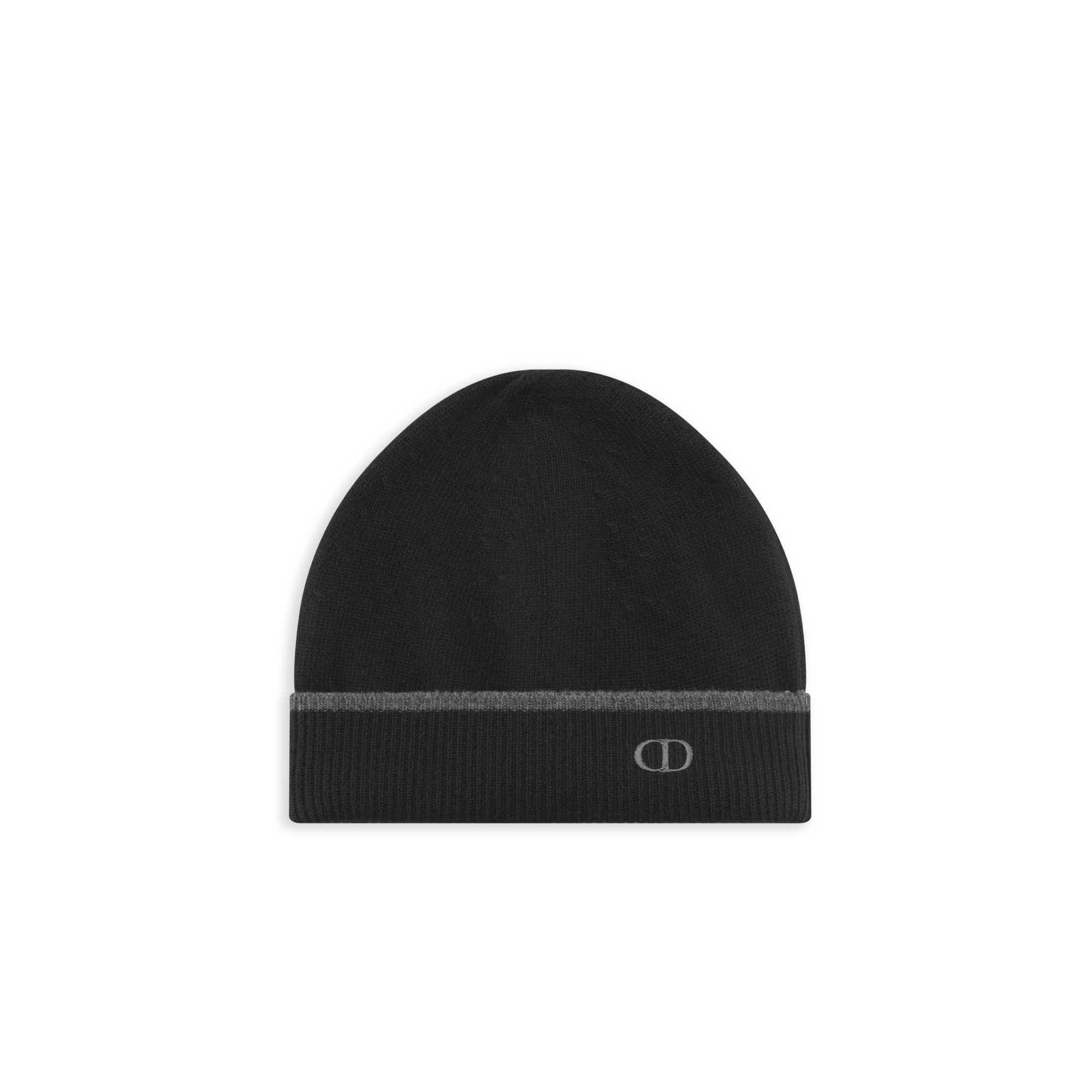 CD Icon Beanie Black Wool and Cashmere Knit E03