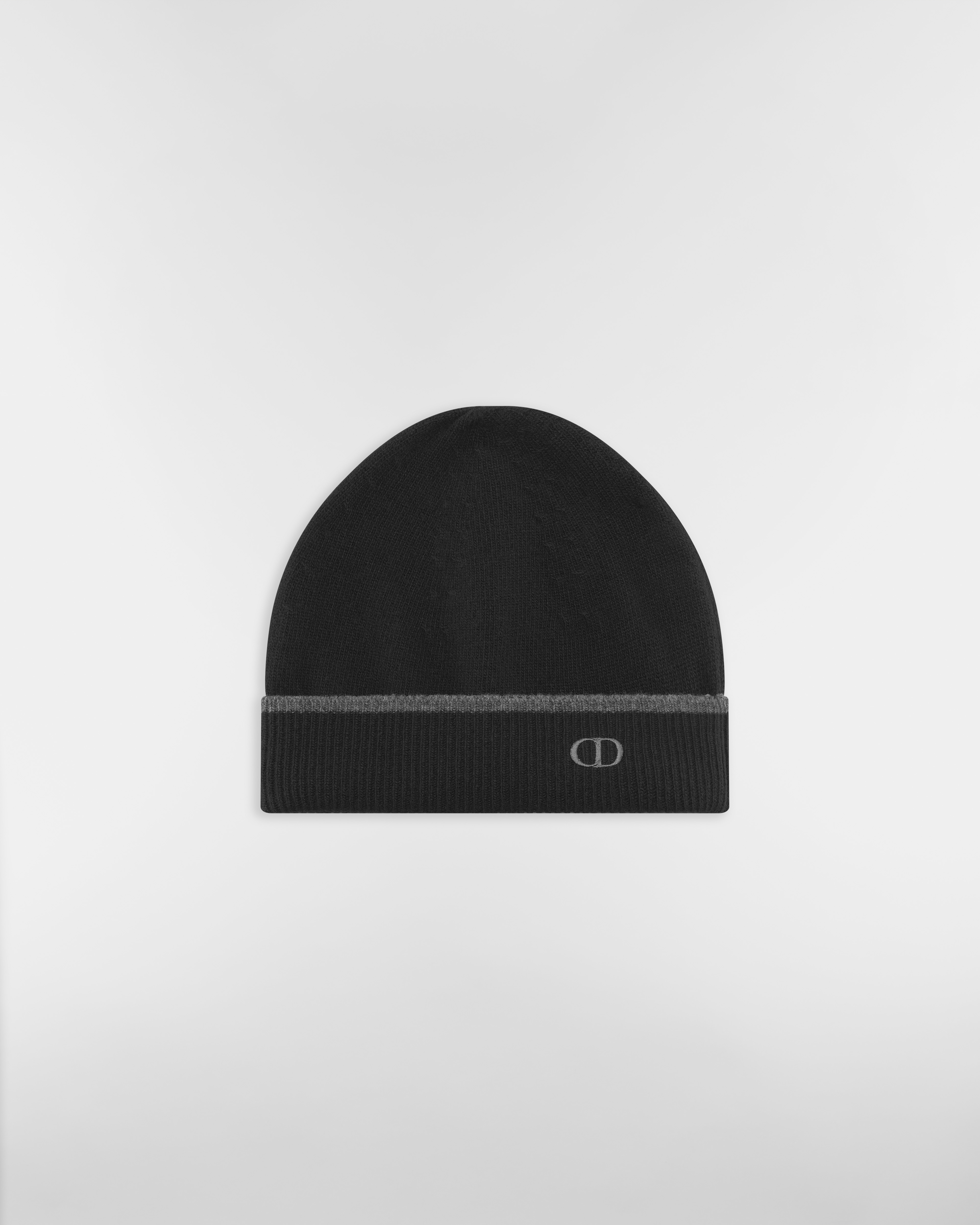 CD Icon Beanie Black Wool and Cashmere Knit E03