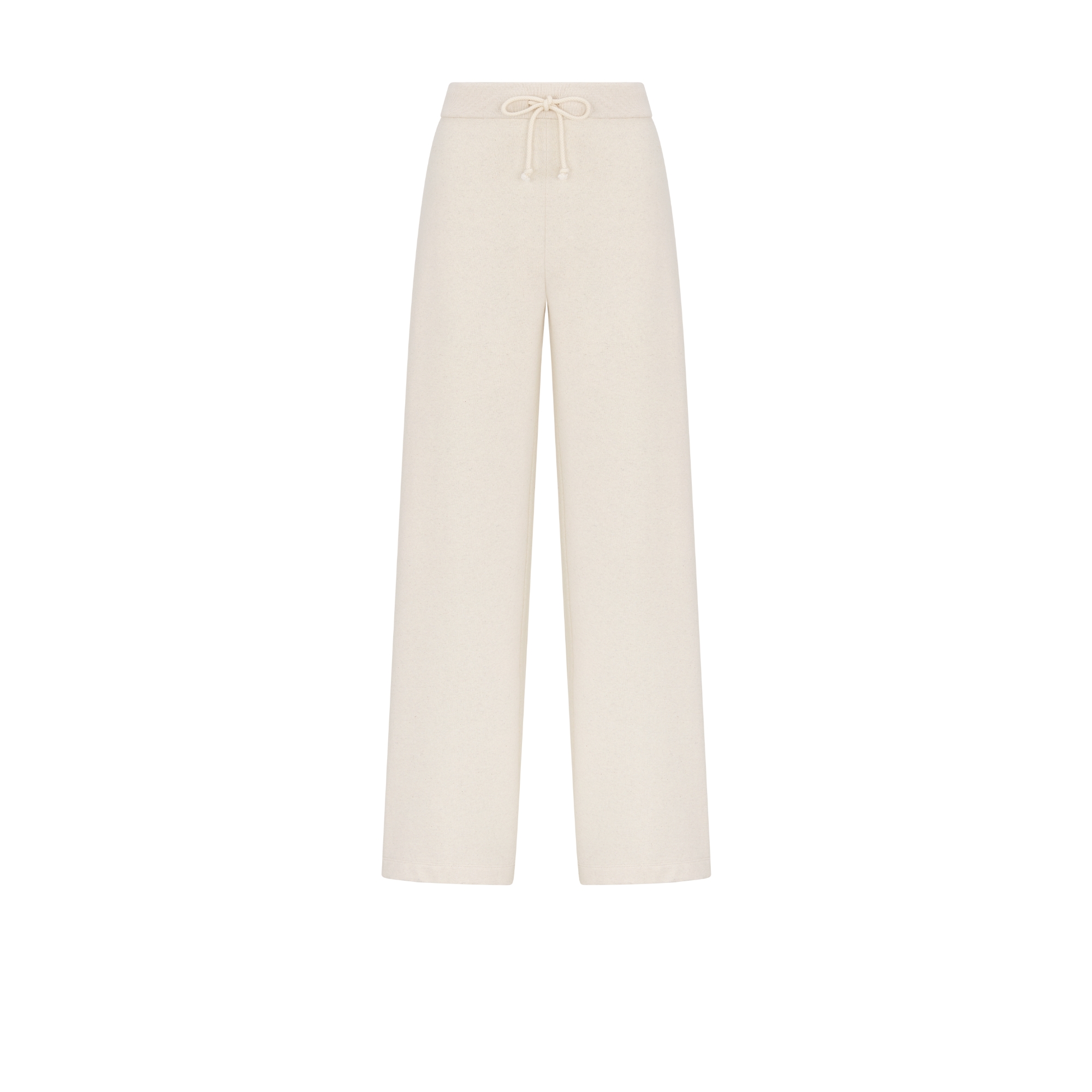 Flared Pants Beige Cotton Jersey E01