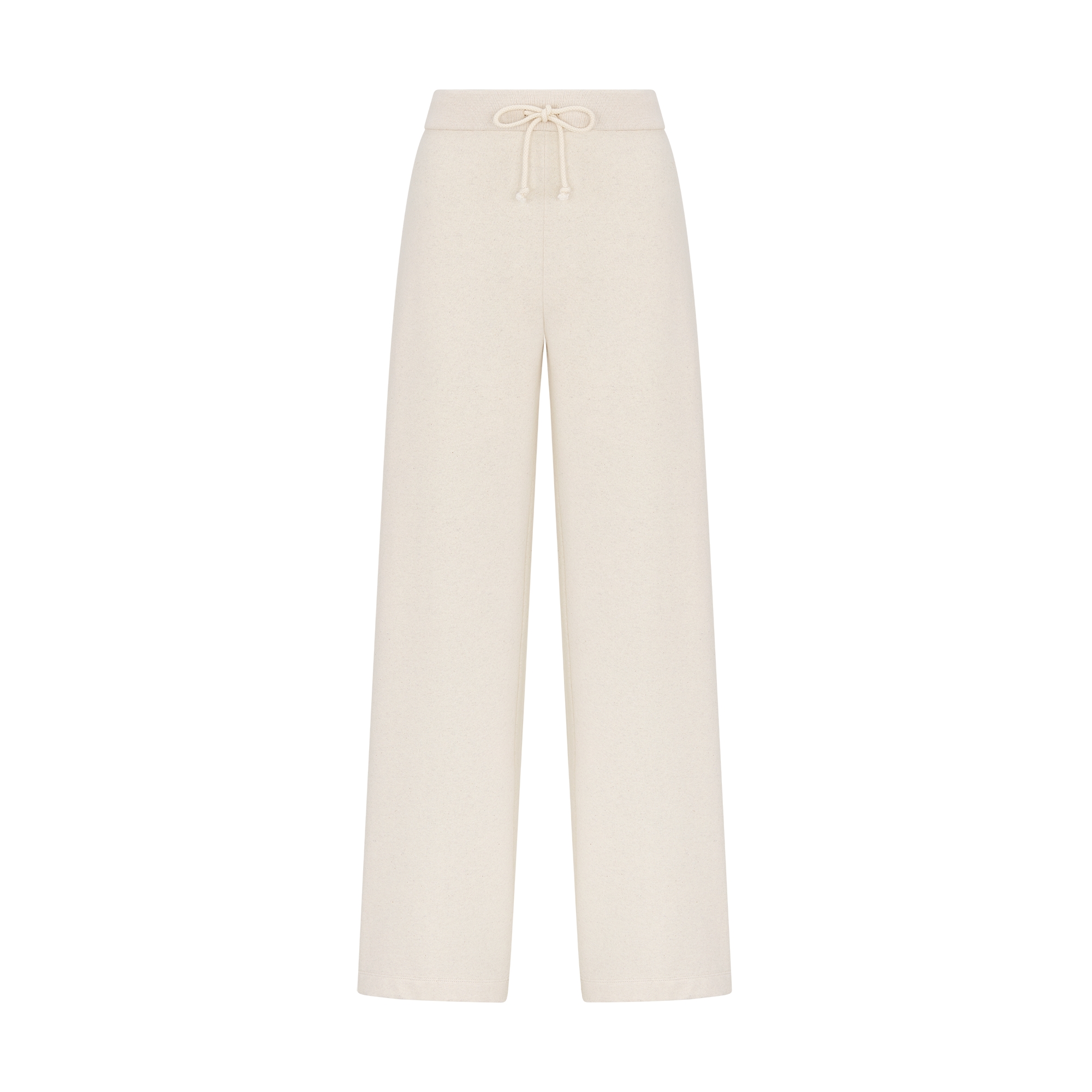 Flared Pants Beige Cotton Jersey E01