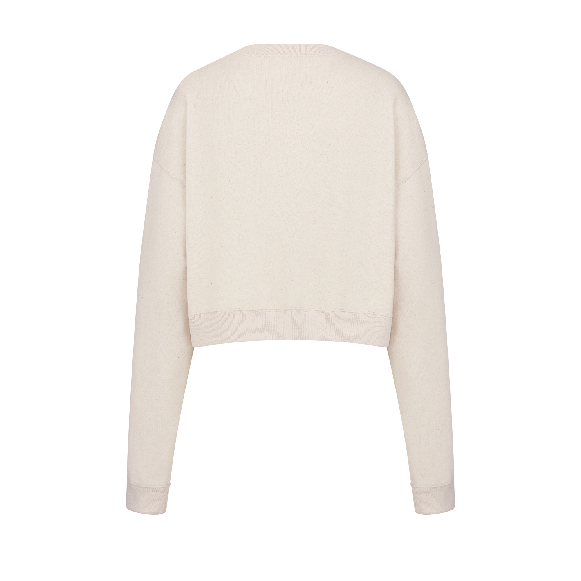 Cropped Sweatshirt Beige Cotton Jersey E08