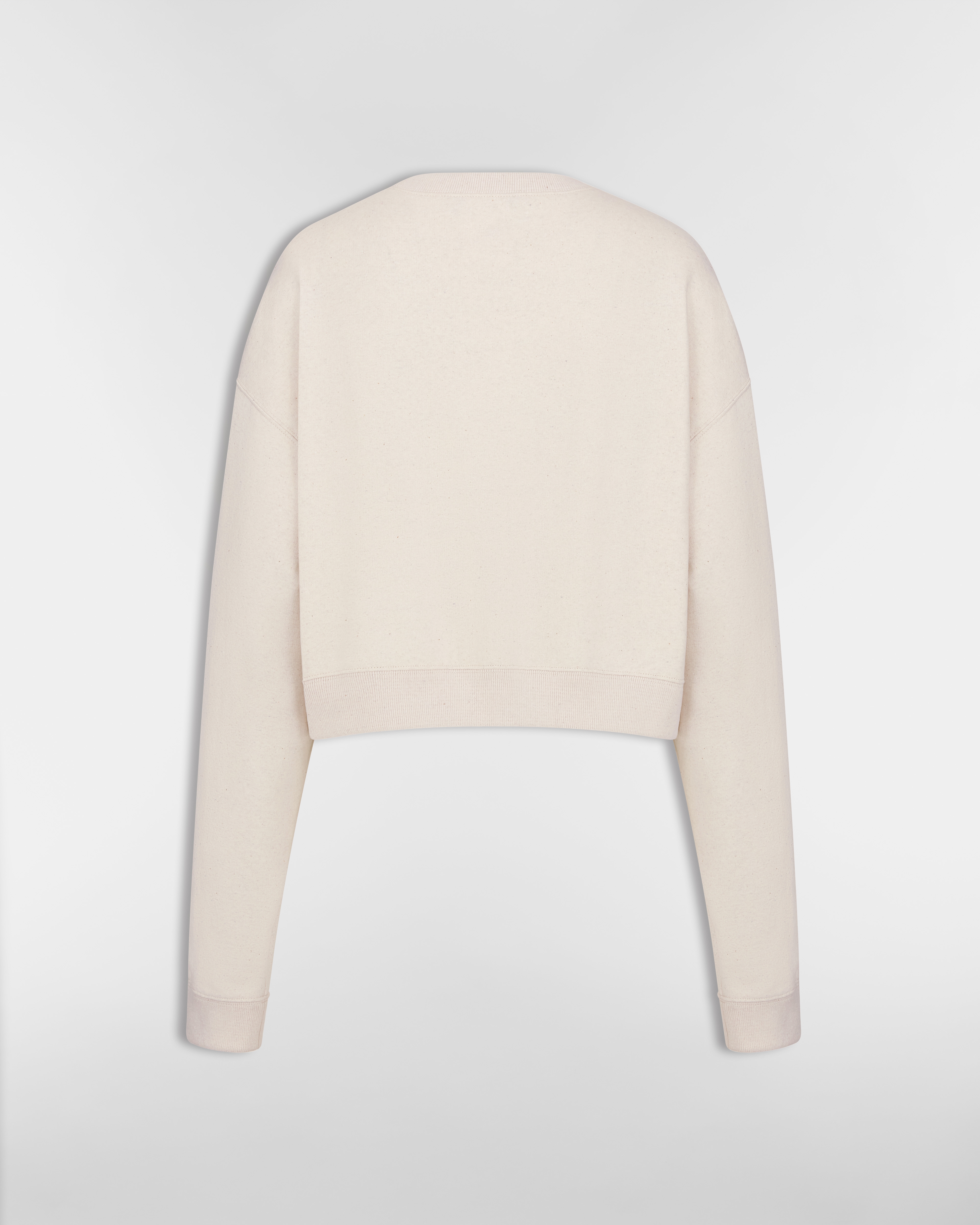Cropped Sweatshirt Beige Cotton Jersey E08