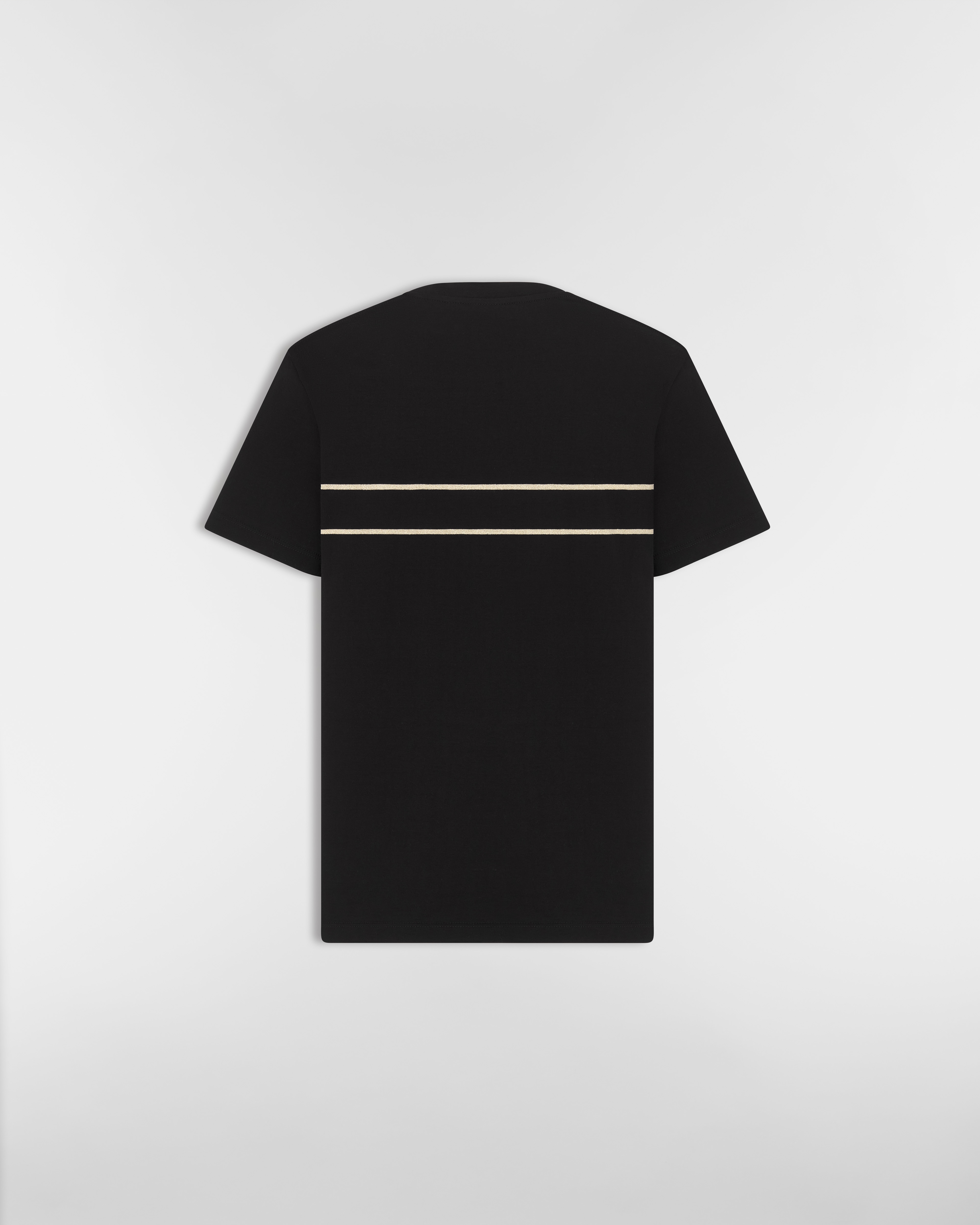 Camiseta bordada Punto de mezcla de algodón negro y dorado E08