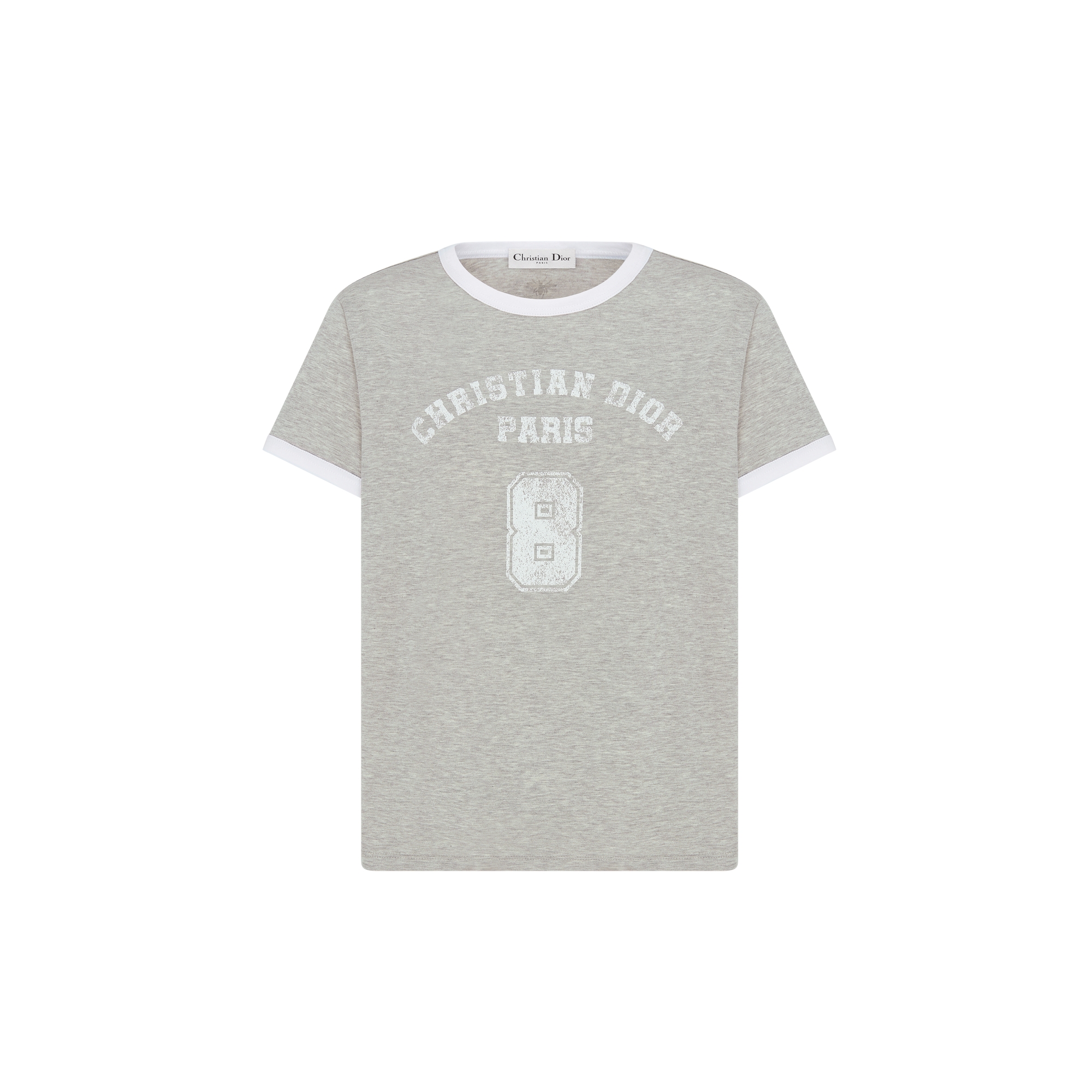 T-Shirt Gray and White Cotton Jersey E01