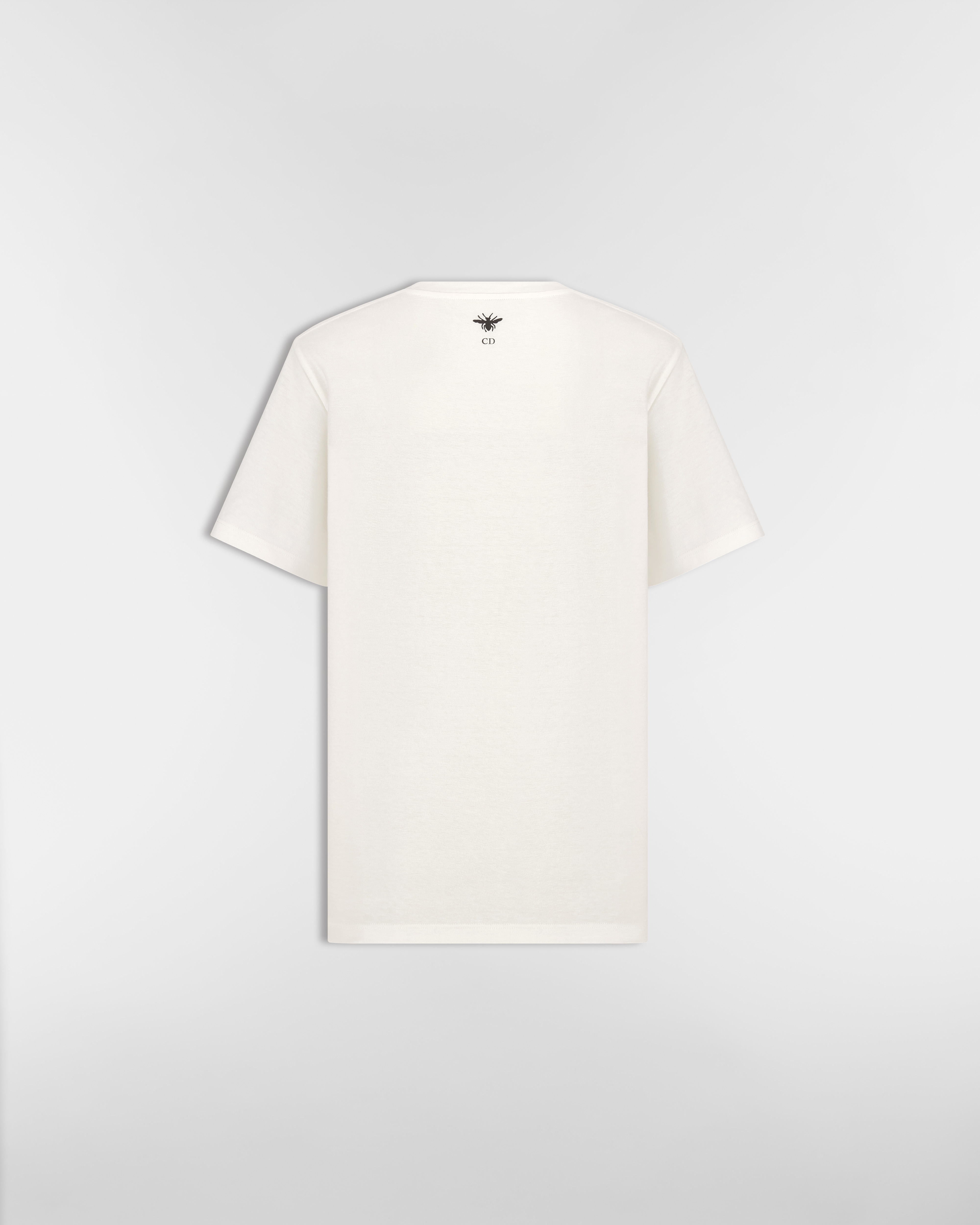 T-shirt Jersey de coton et lin blancs à motif Dior Alphabet noir E08