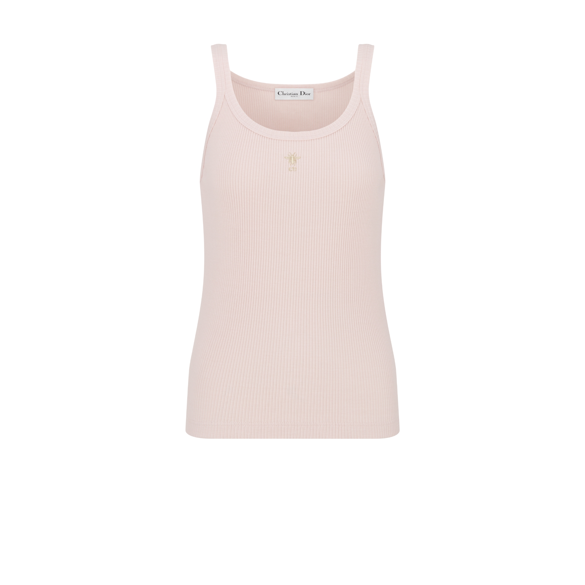 Tanktop Gerippter Baumwolljersey in Hellrosa E01