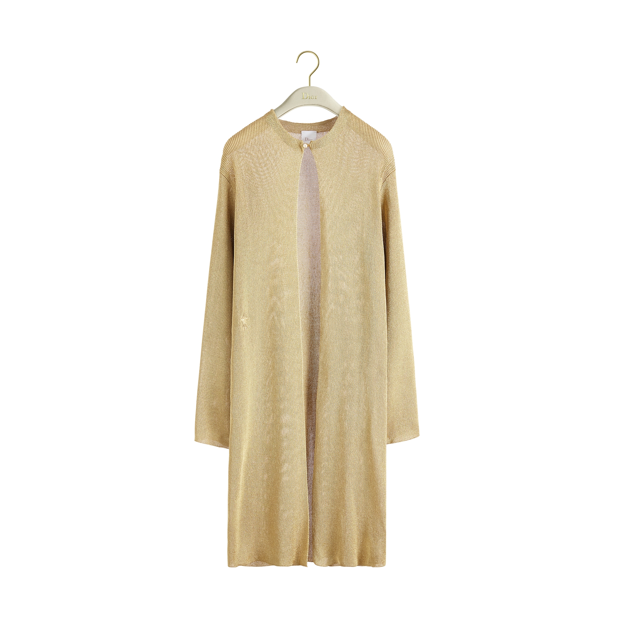 Dior Or Cardigan Gold-Tone Ribbed Technical Knit | DIOR LV