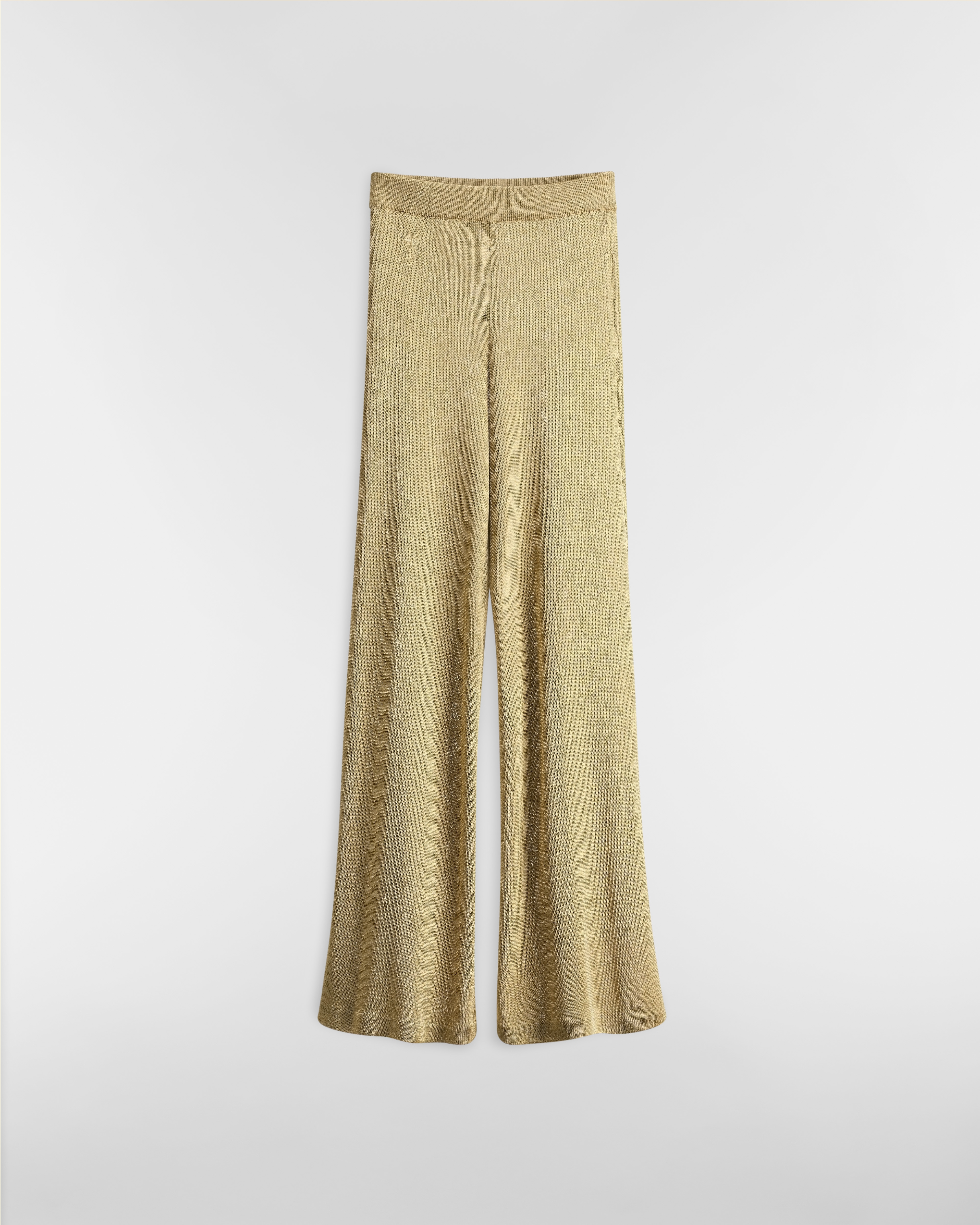 Dior Or Flared Pants Gold-Tone Ribbed Technical Knit E01