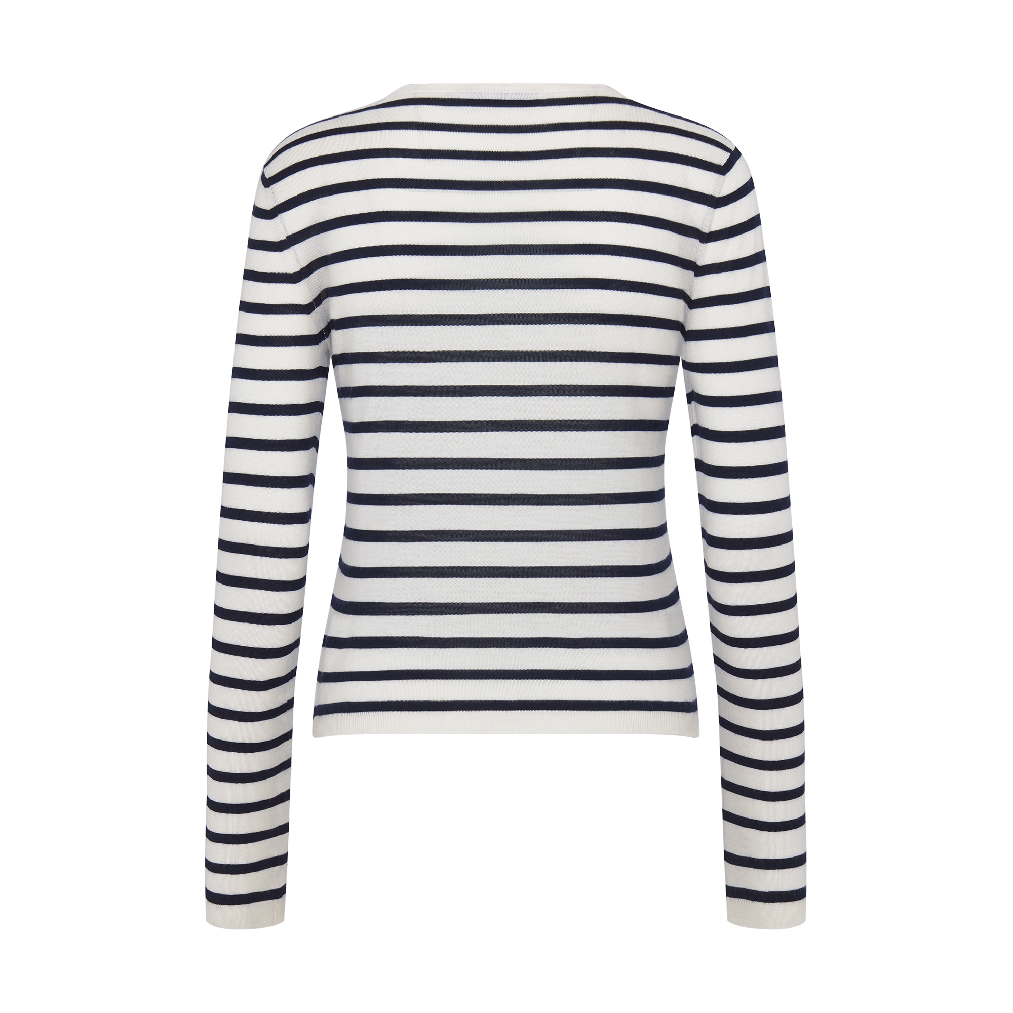 Dior Marinière Sweater Navy Blue and White Cashmere and Silk Knit E08