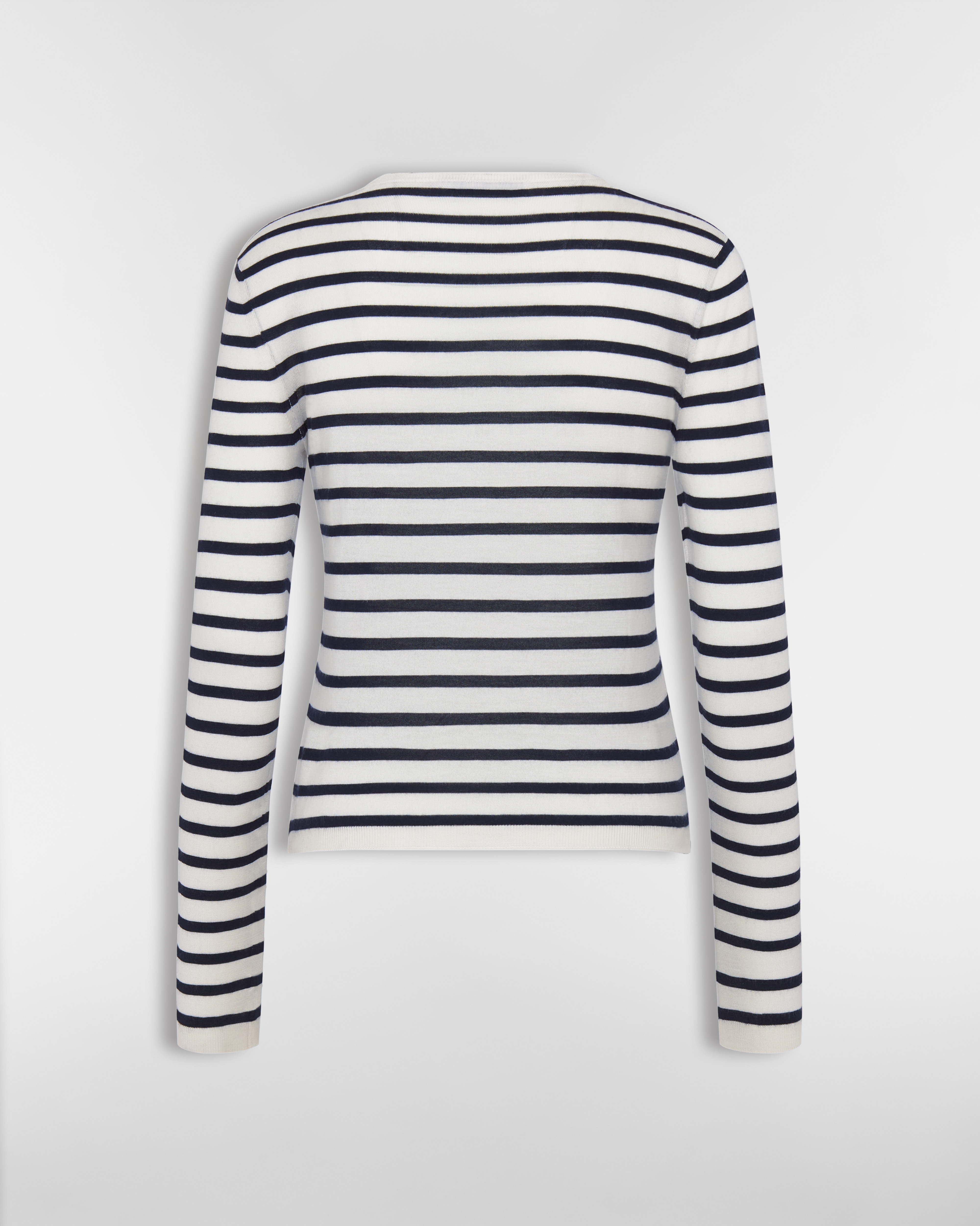 Dior Marinière Sweater Navy Blue and White Cashmere and Silk Knit E08