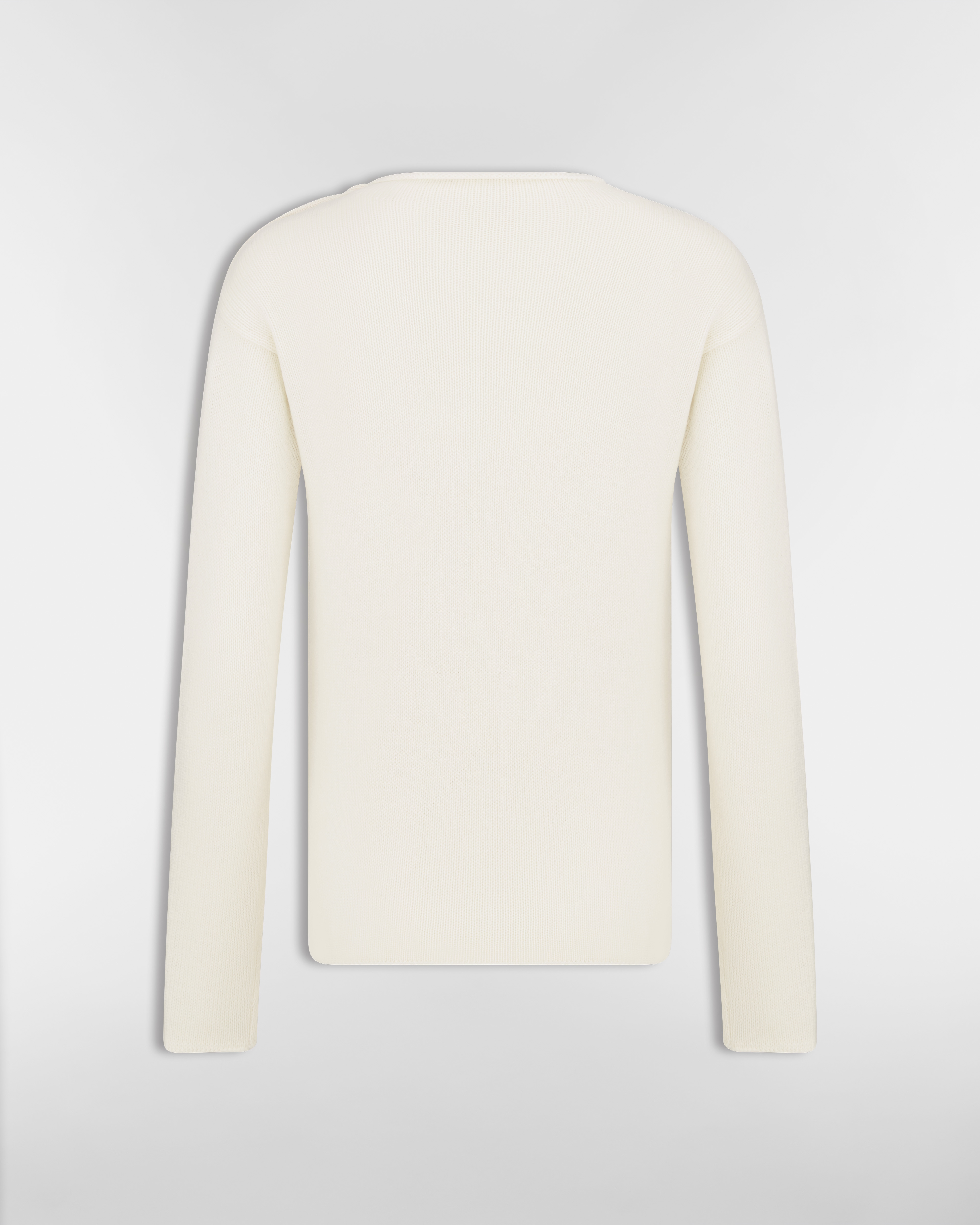 Sweater Ecru and Gold-Tone Cashmere-Blend Knit E08