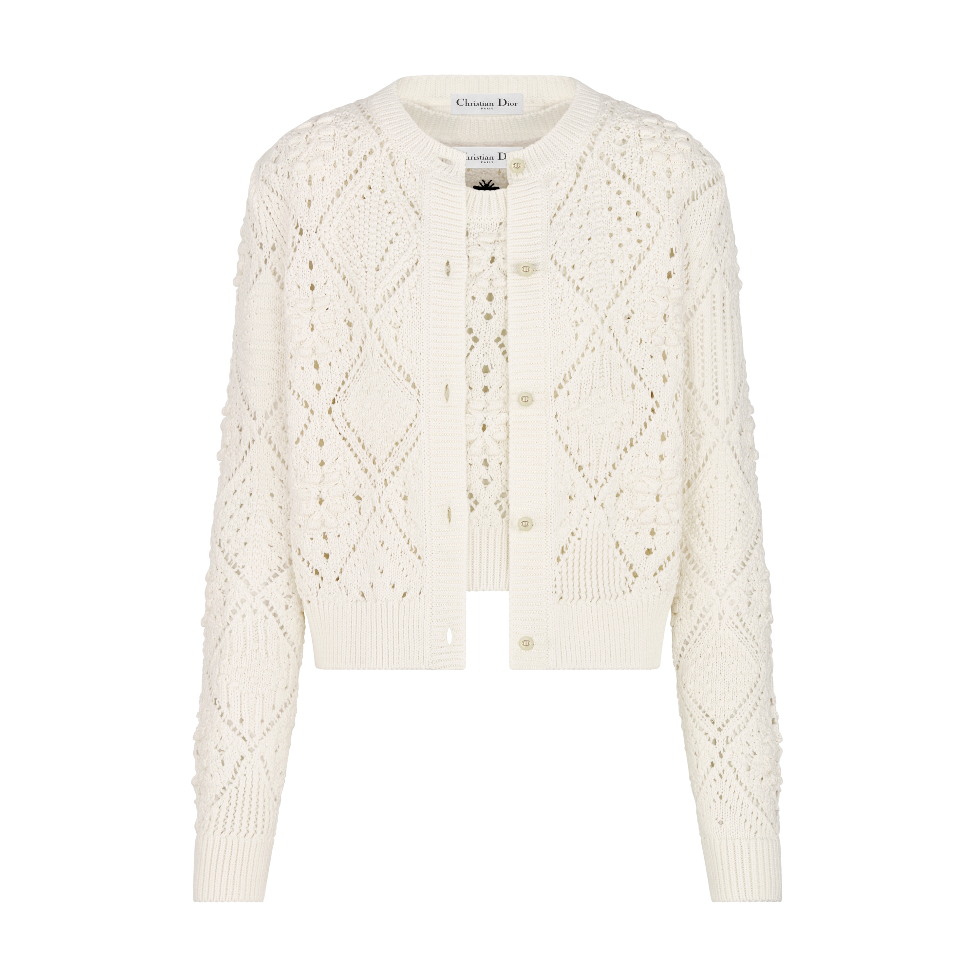 Twinset White Openwork Cotton Knit E01