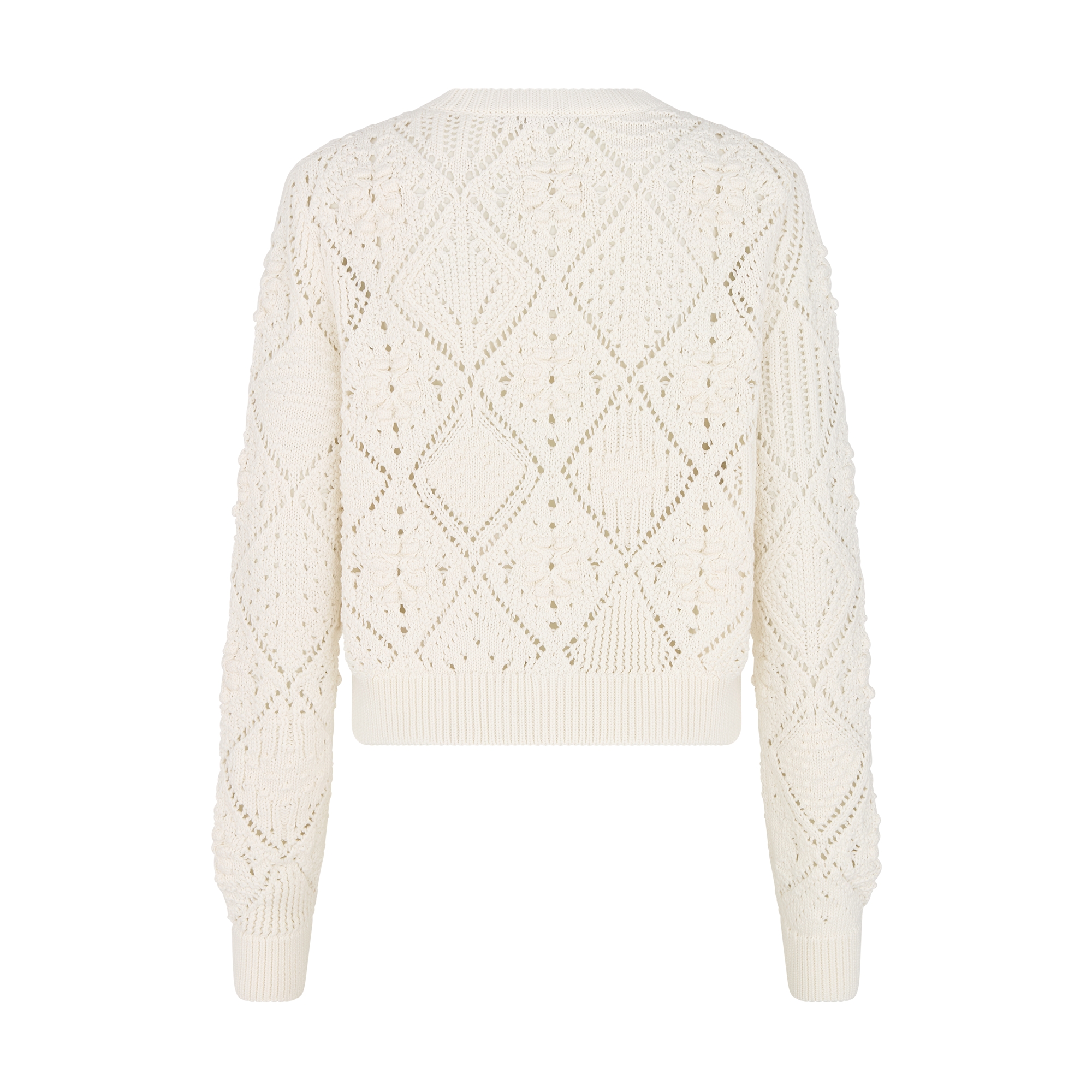 Twinset White Openwork Cotton Knit E08