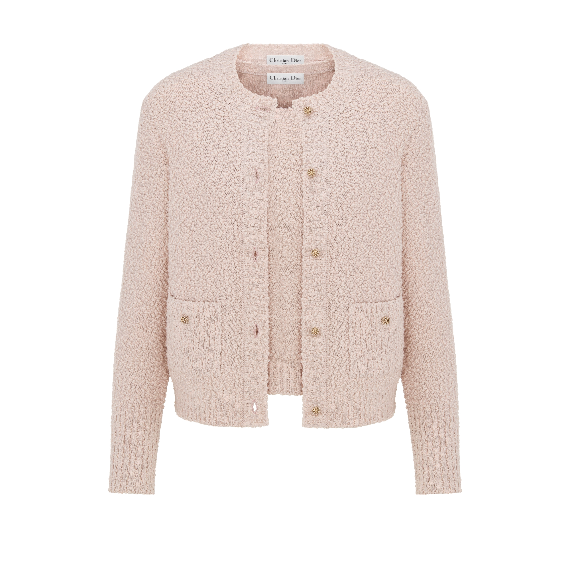 Twinset Pink Cotton-Wool-Blend Bouclé Knit E01
