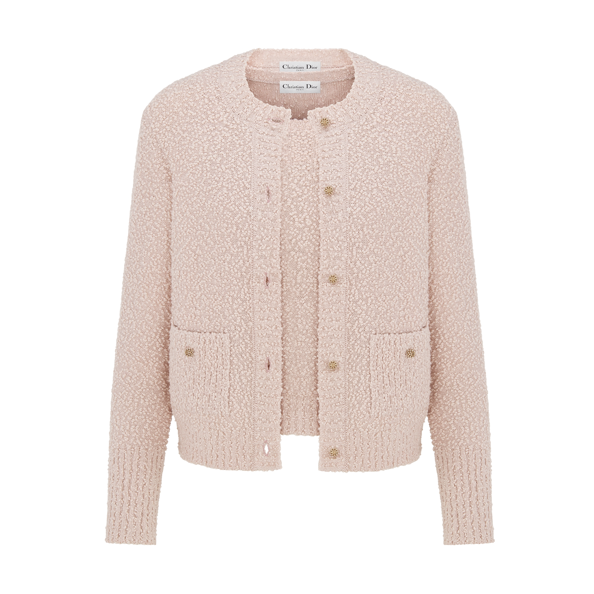 Twinset Pink Cotton-Wool-Blend Bouclé Knit E01
