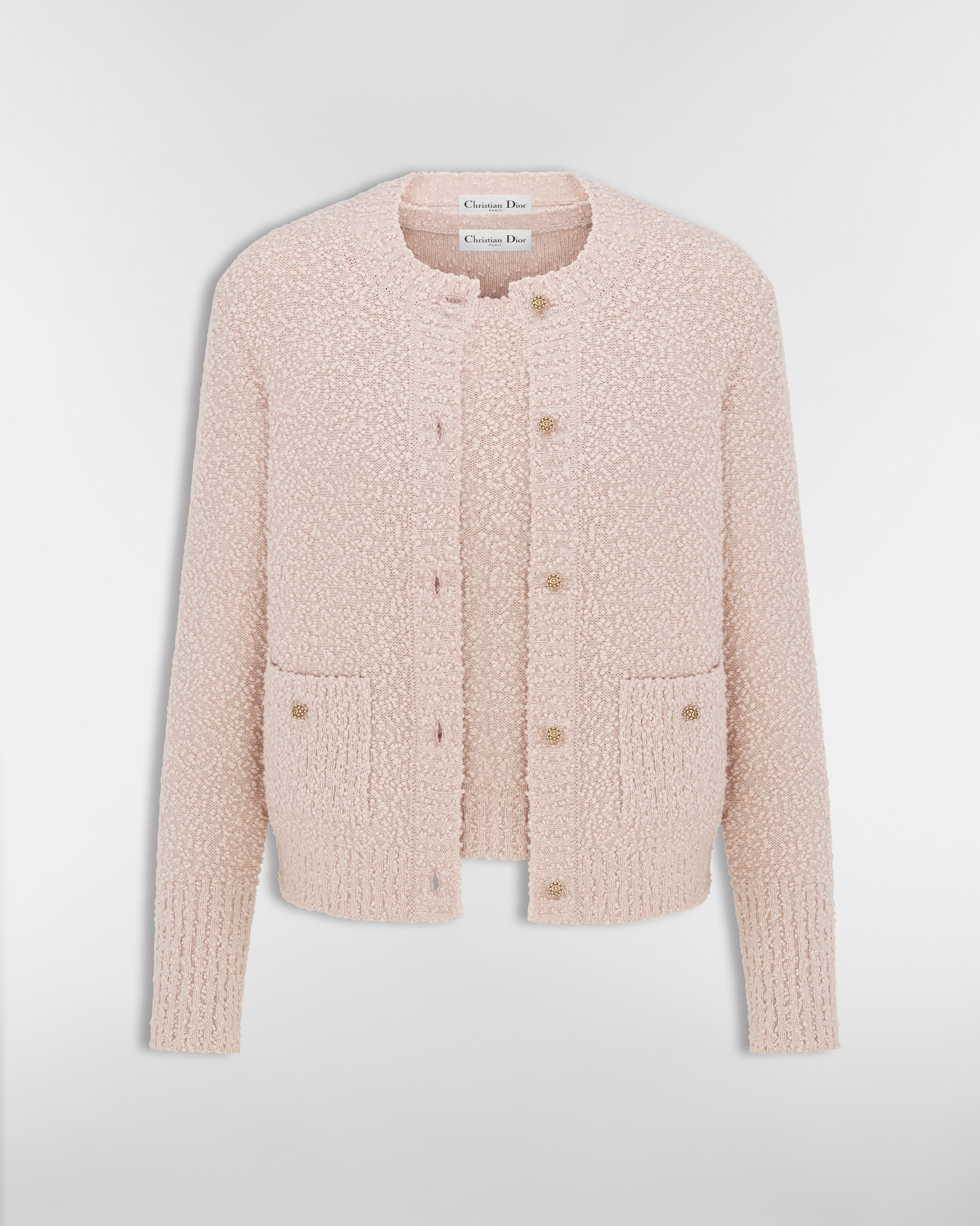 Twinset Pink Cotton-Wool-Blend Bouclé Knit E01