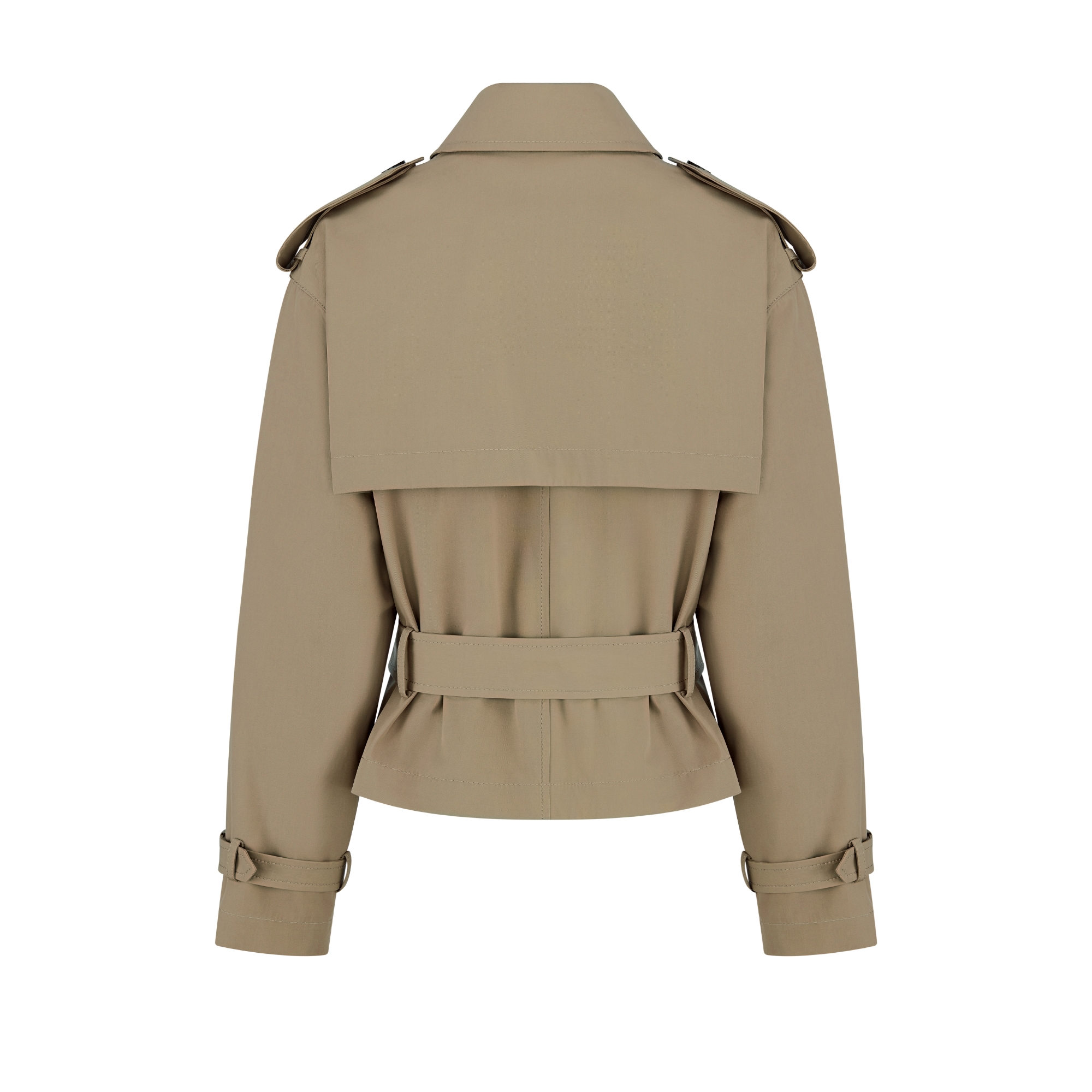 แจ็กเก็ต ผ้าฝ้ายกาบาร์ดีนสีเบจ E08