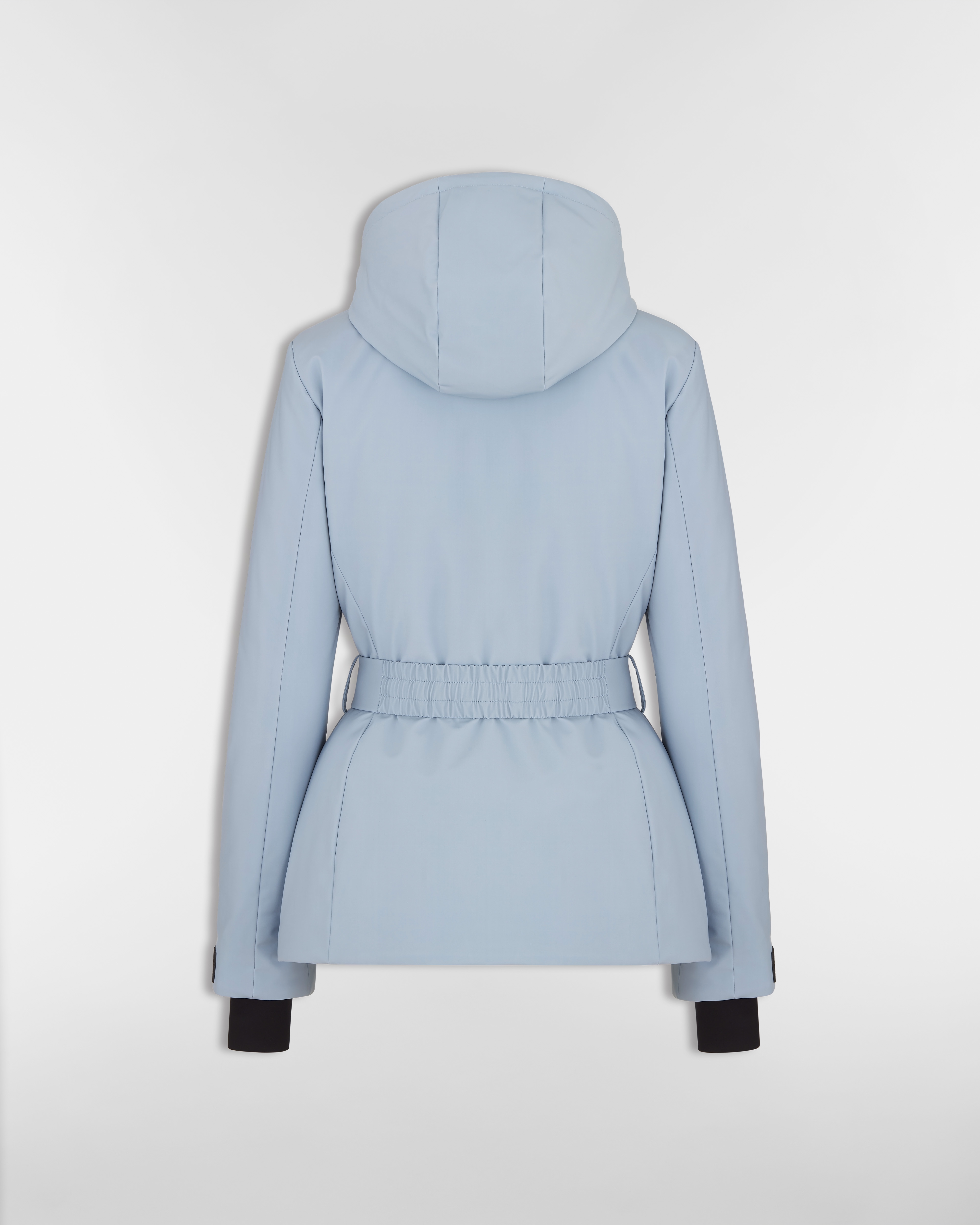 DiorAlps Belted Puffer Jacket with Removable Hood Light Blue Padded Technical Taffeta E08