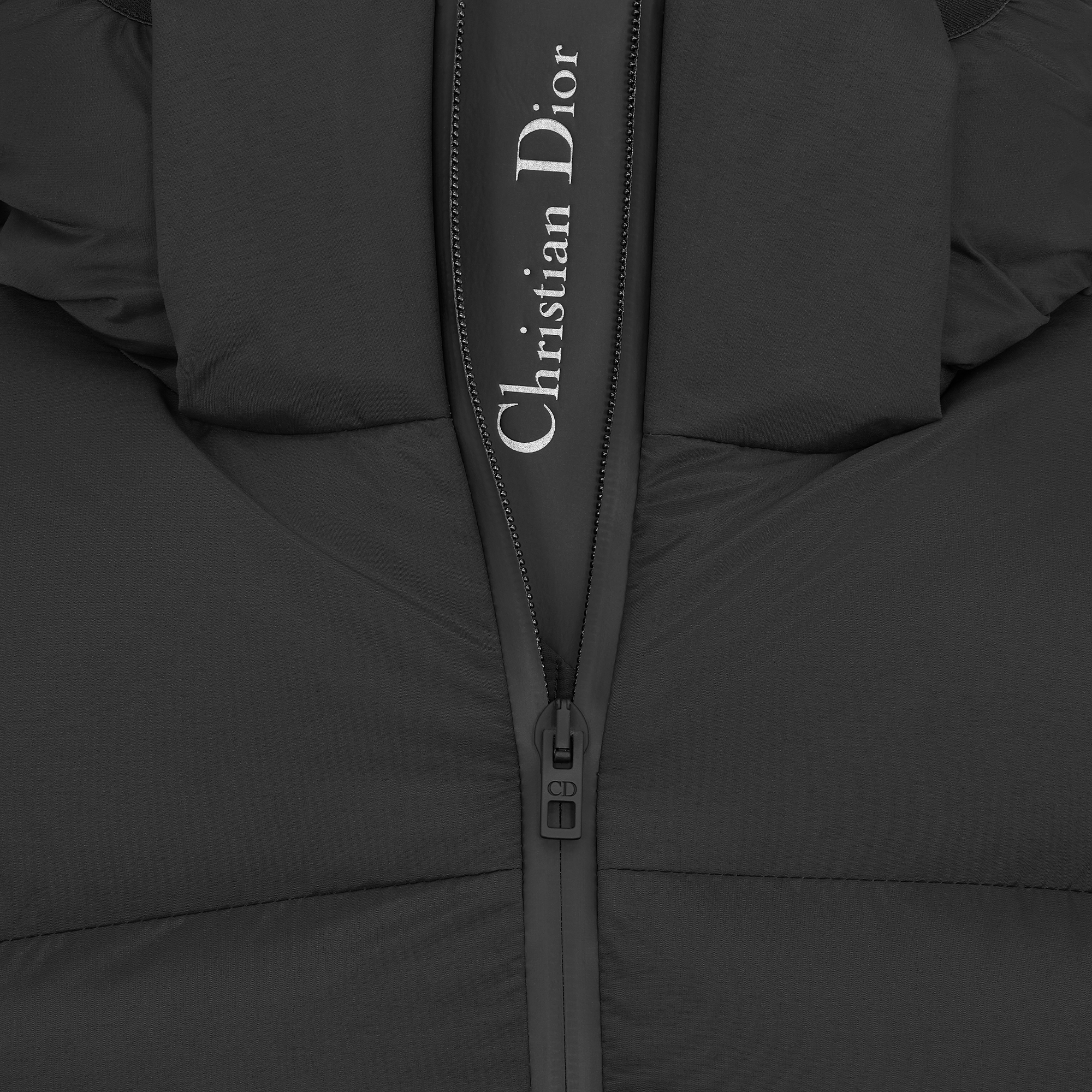 DiorAlps Belted Puffer Jacket with Hood Black Quilted Technical Taffeta E09