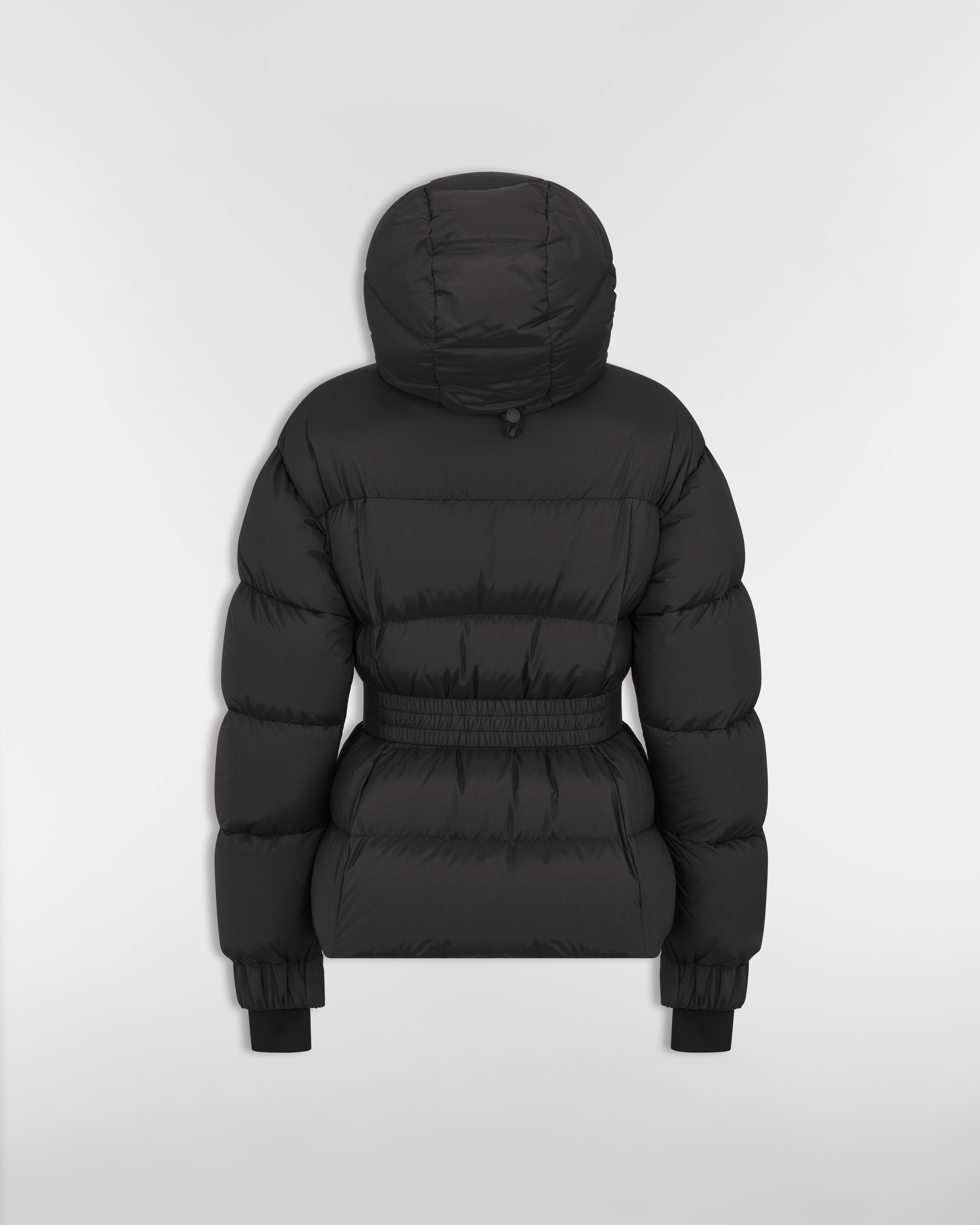 DiorAlps Belted Puffer Jacket with Hood Black Quilted Technical Taffeta E08