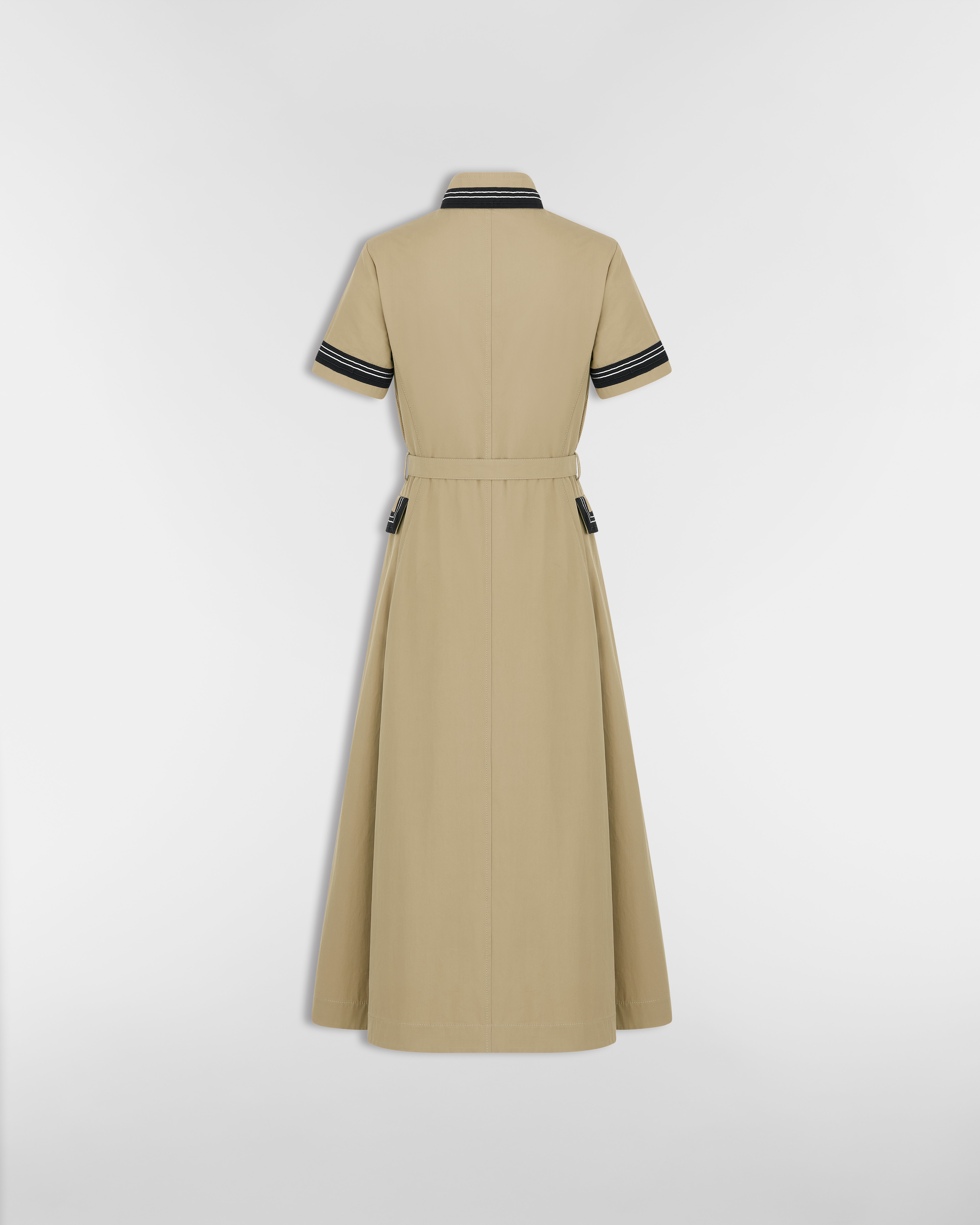 Chemisier midi svasato Gabardine di cotone beige E08