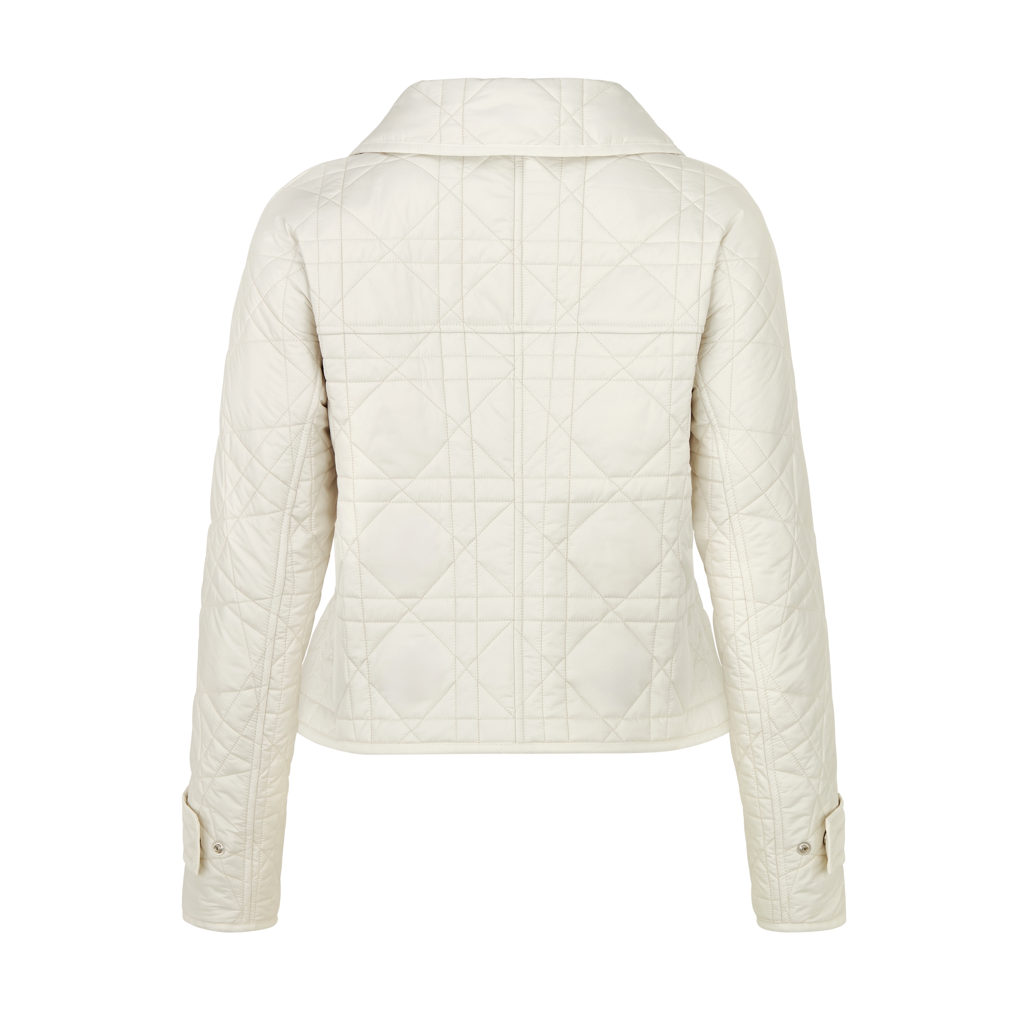 แจ็กเก็ตทรงเข้ารูปลาย Macrocannage ผ้าเทคนิคัลแทฟฟิต้าลายควิลท์สีเอครู E08