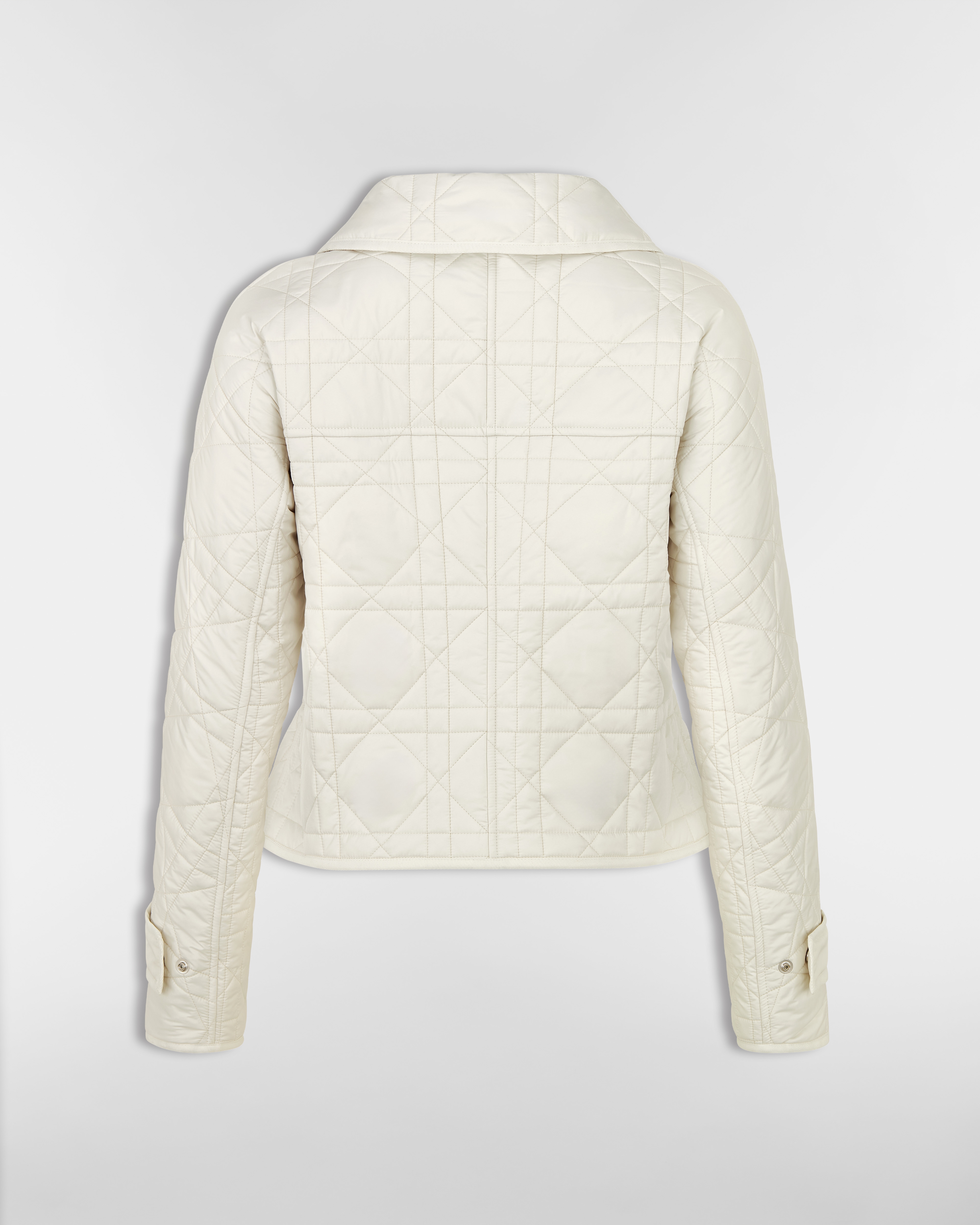 Chaqueta Macrocannage entallada Tafetán técnico acolchado color crudo E08