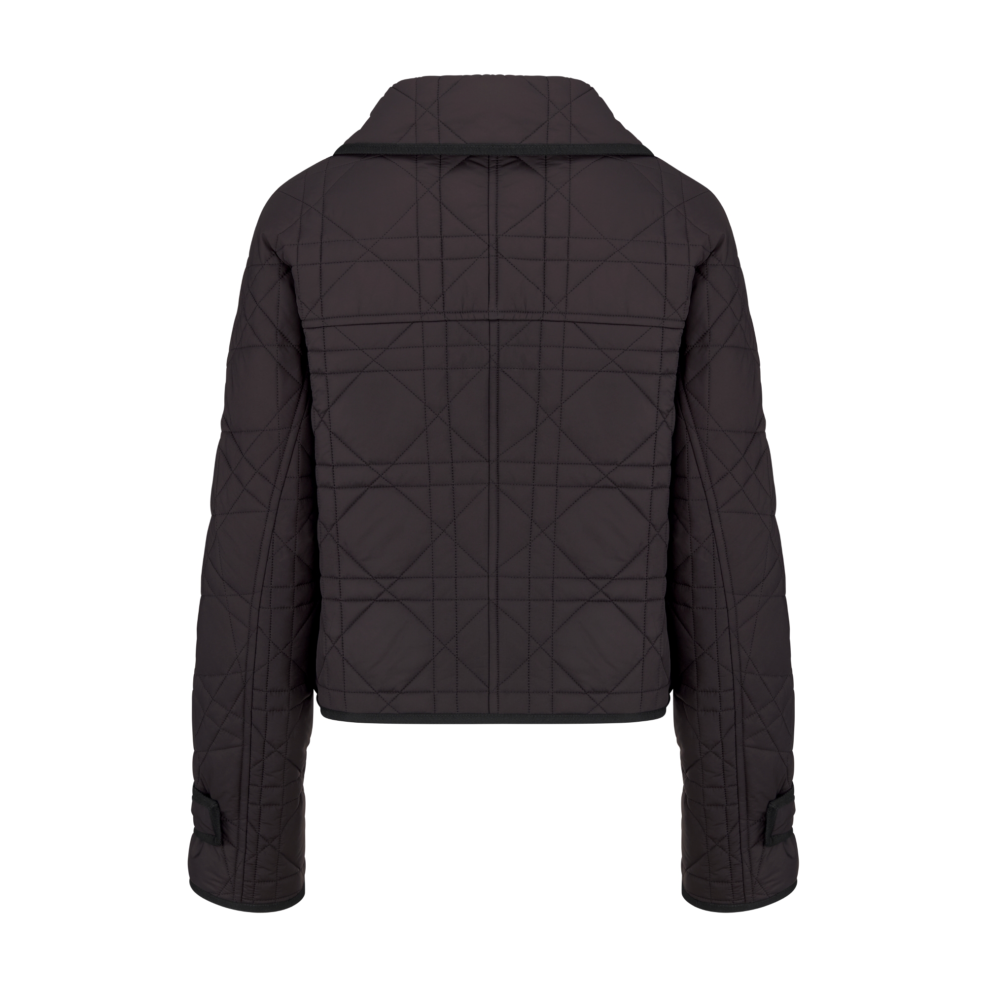 Macrocannage Fitted Jacket Black Quilted Technical Taffeta E08