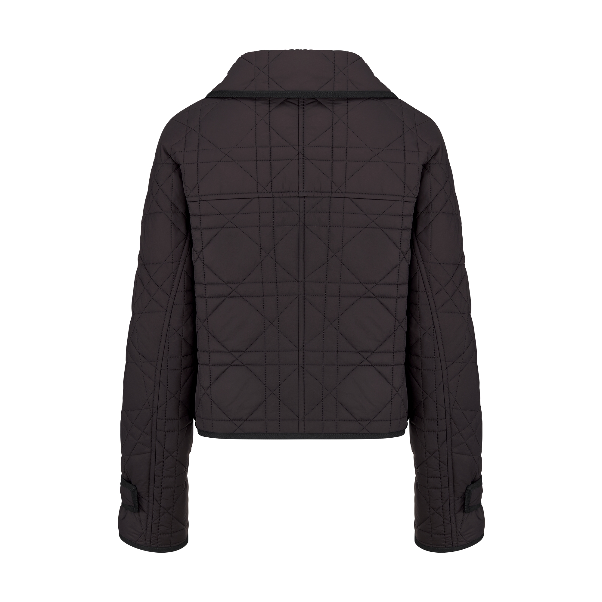 Macrocannage Fitted Jacket Black Quilted Technical Taffeta E08