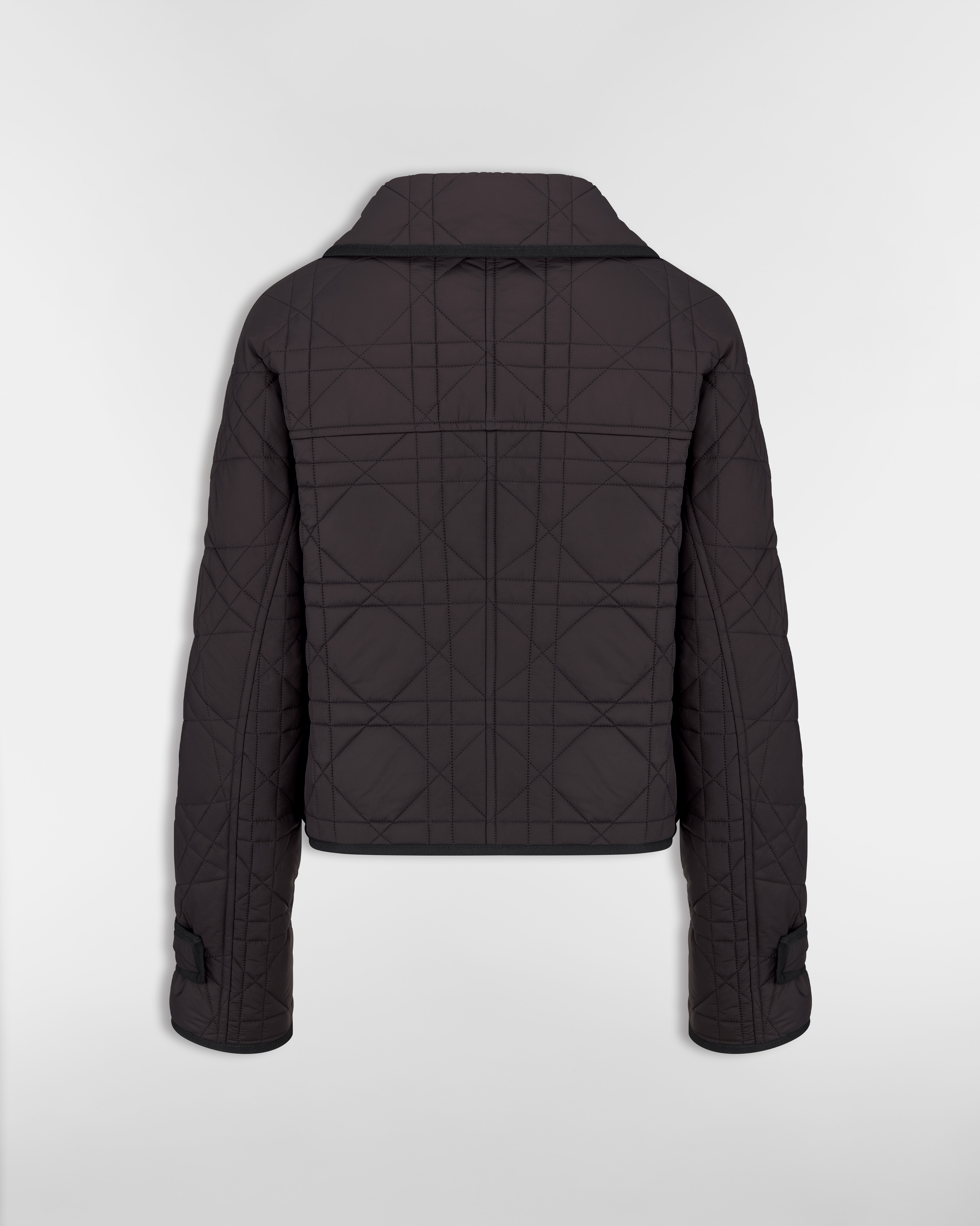 Macrocannage Fitted Jacket Black Quilted Technical Taffeta E08