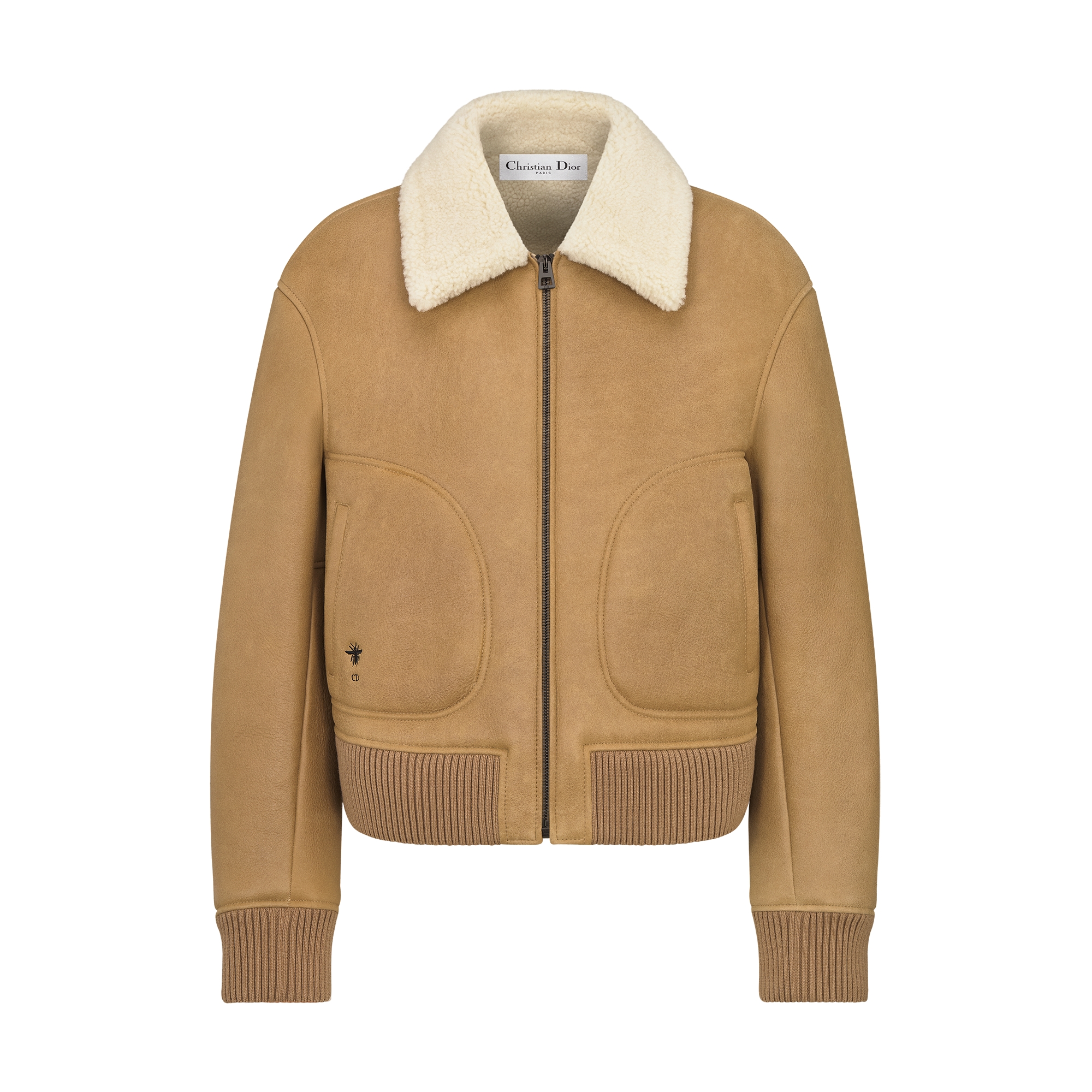 Blouson Jacket Camel Lambskin and Ecru Lambskin Shearling E01