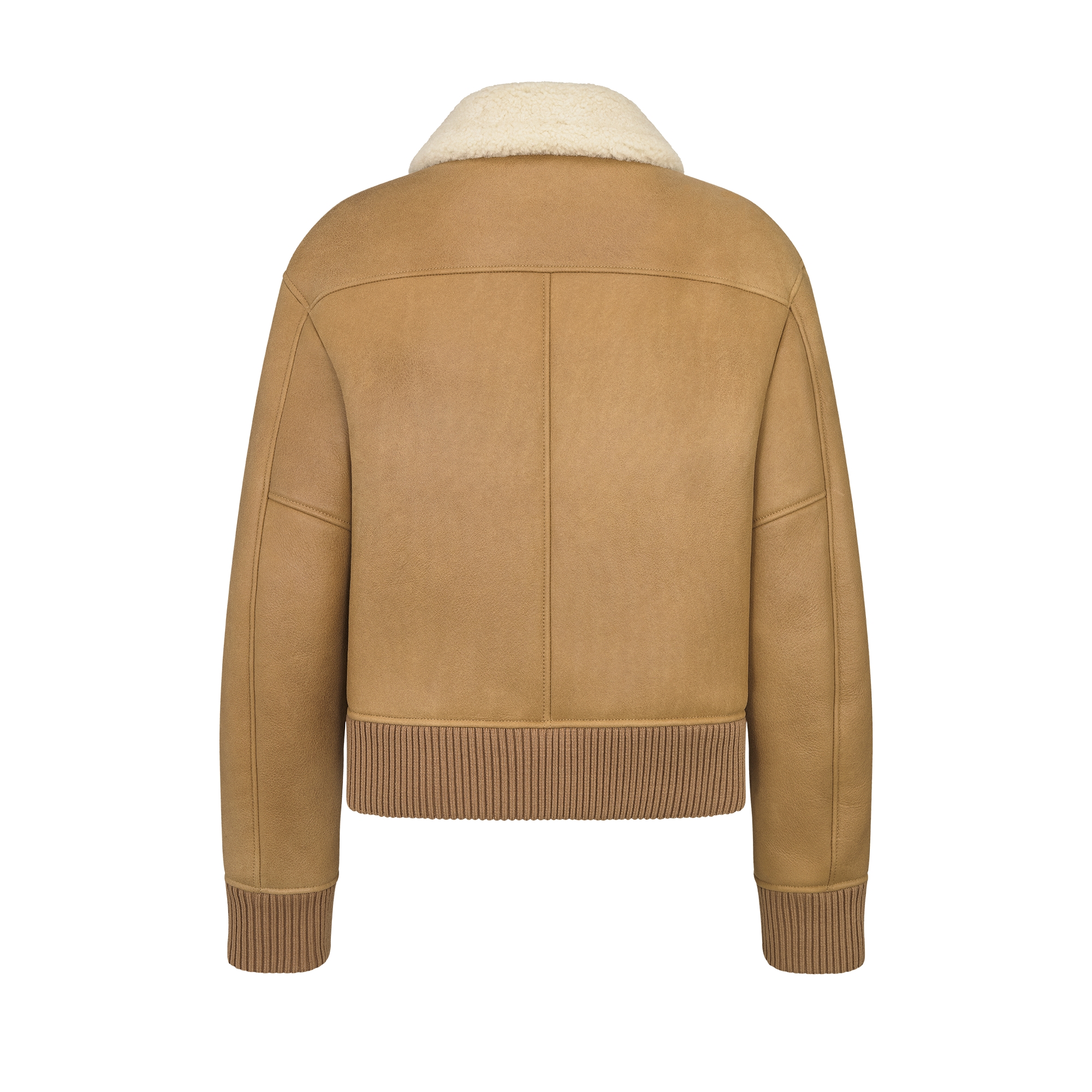 Blouson Jacket Camel Lambskin and Ecru Lambskin Shearling E08