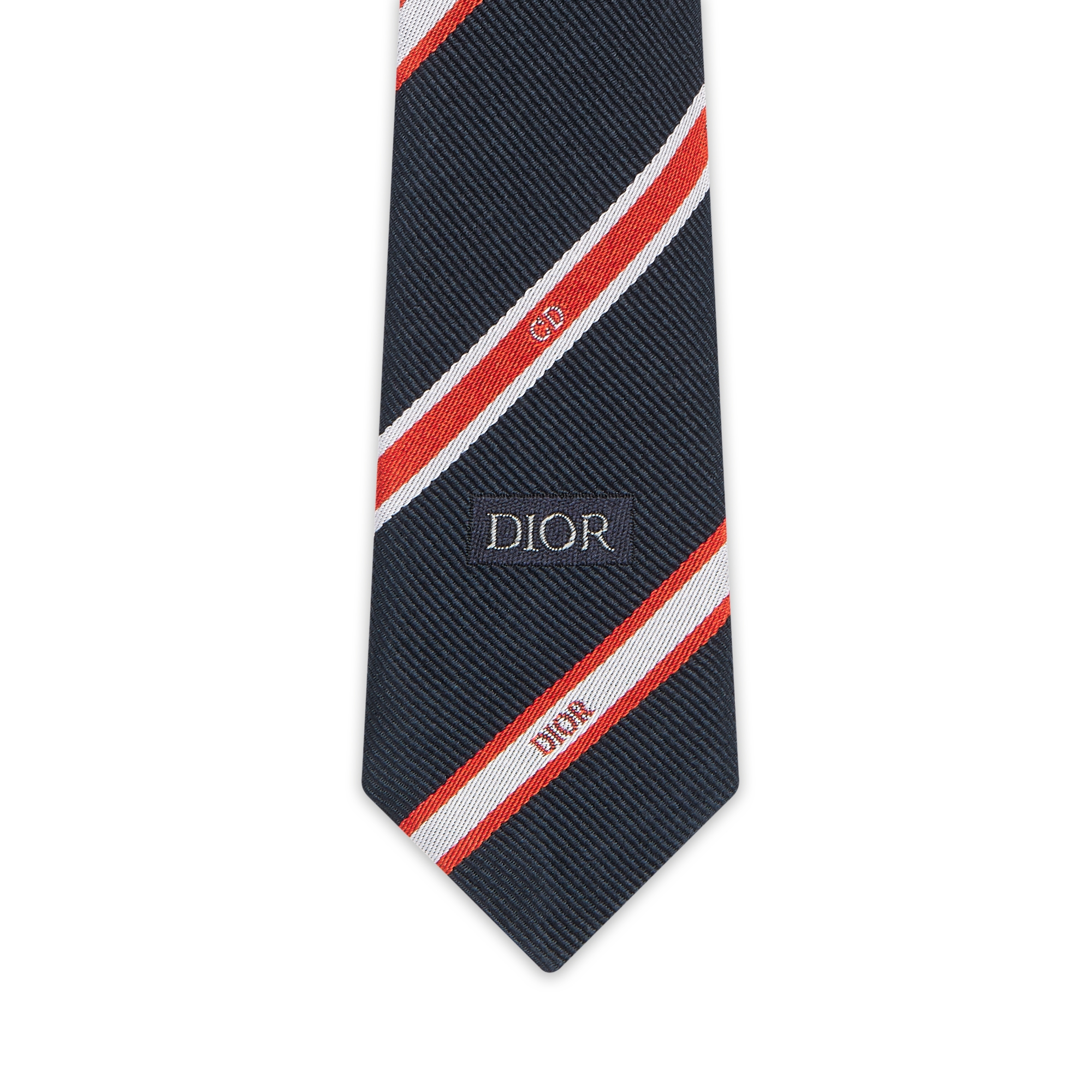 Cravatta Dior Club Seta blu navy, rossa e bianca a strisce E09